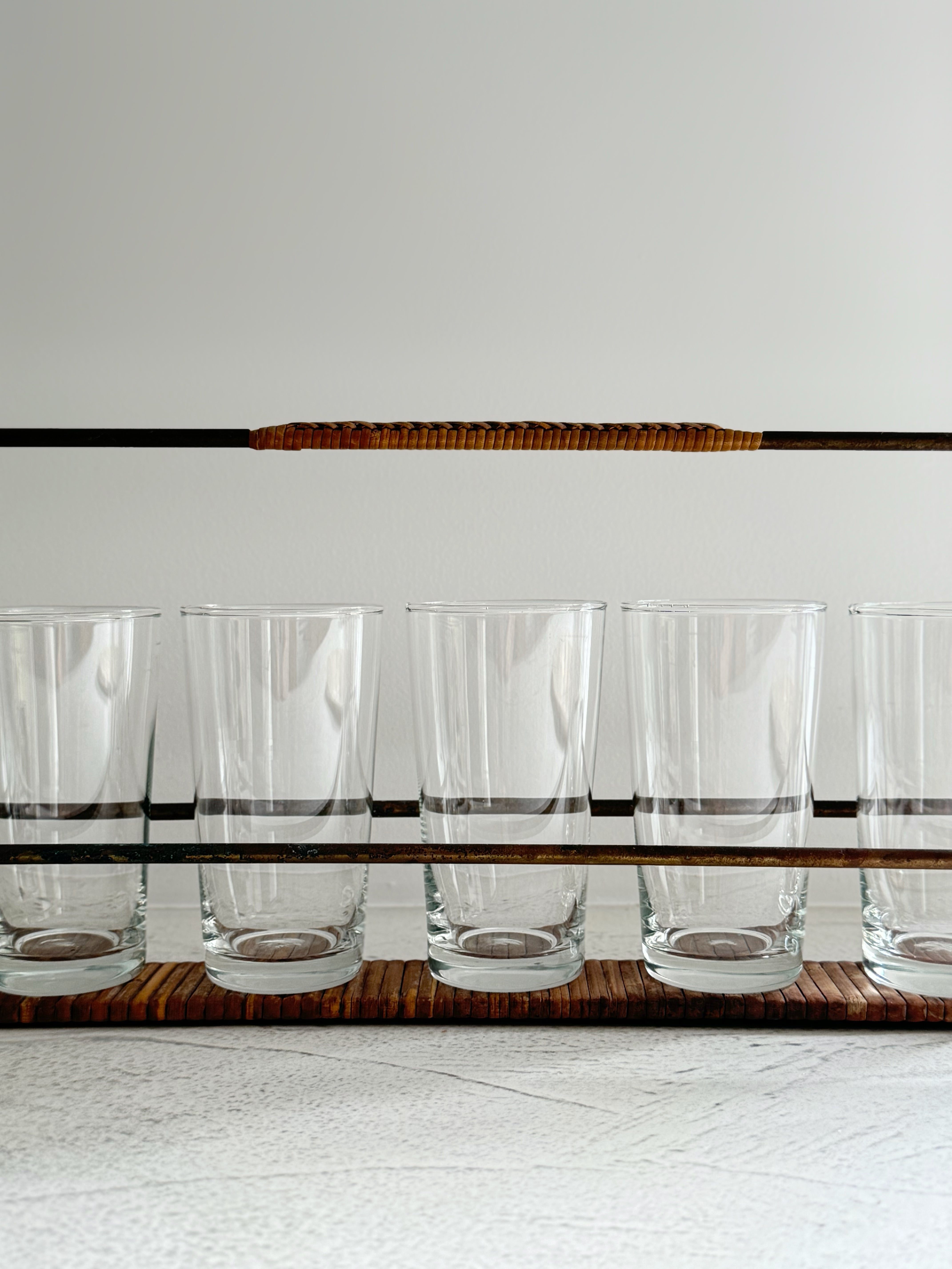 Drinking Glasses in Carrying Rack by Carl Auböck