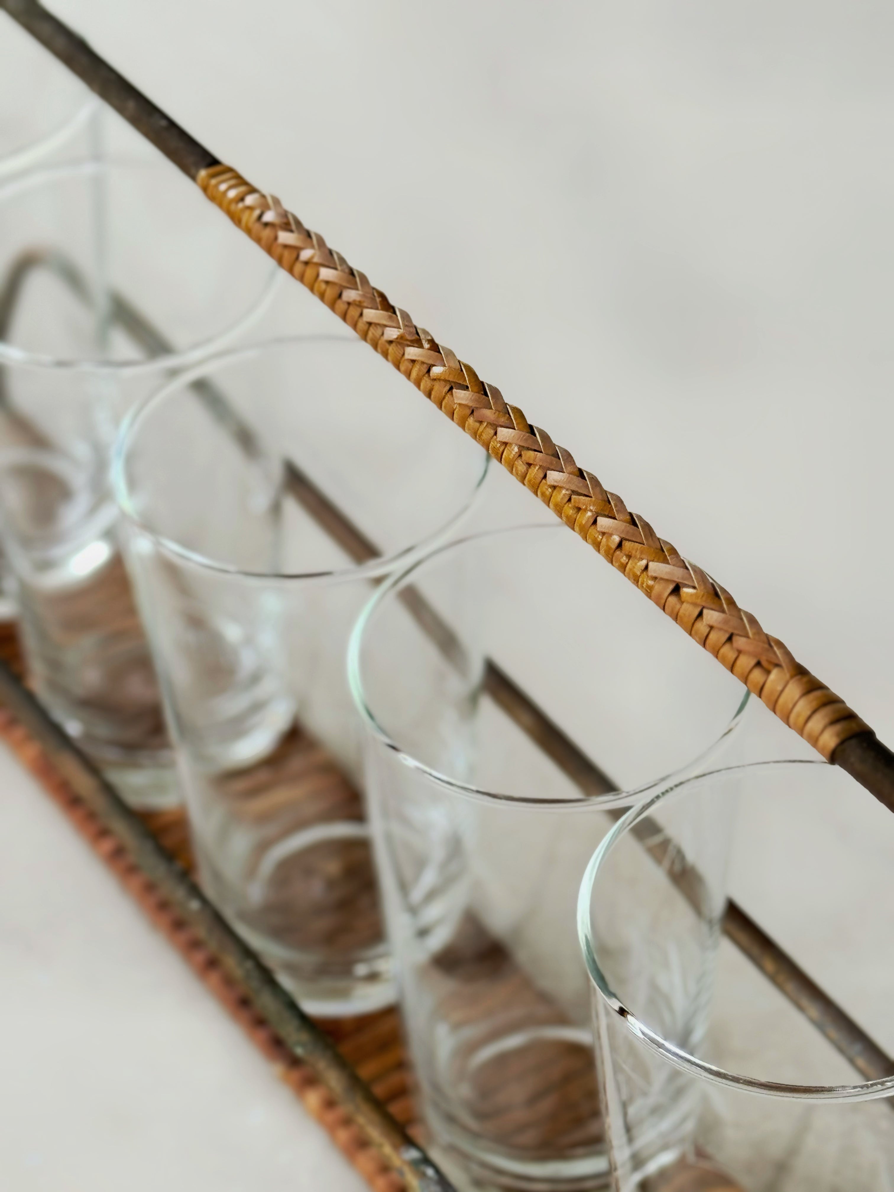 Drinking Glasses in Carrying Rack by Carl Auböck