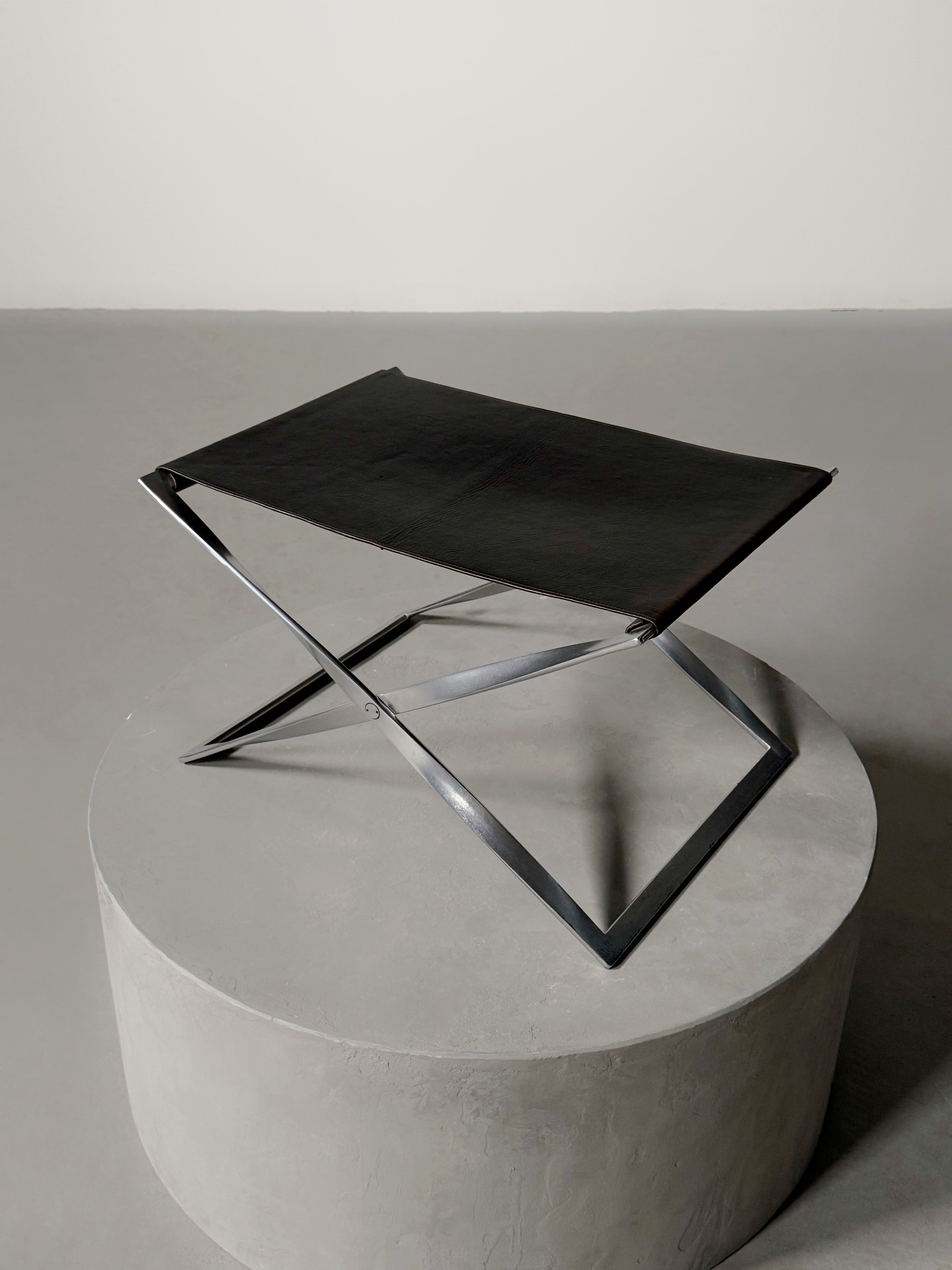 Pk91 Folding Stool by Poul Kjærholm for E. Kold Christensen, Denmark 1961　　
