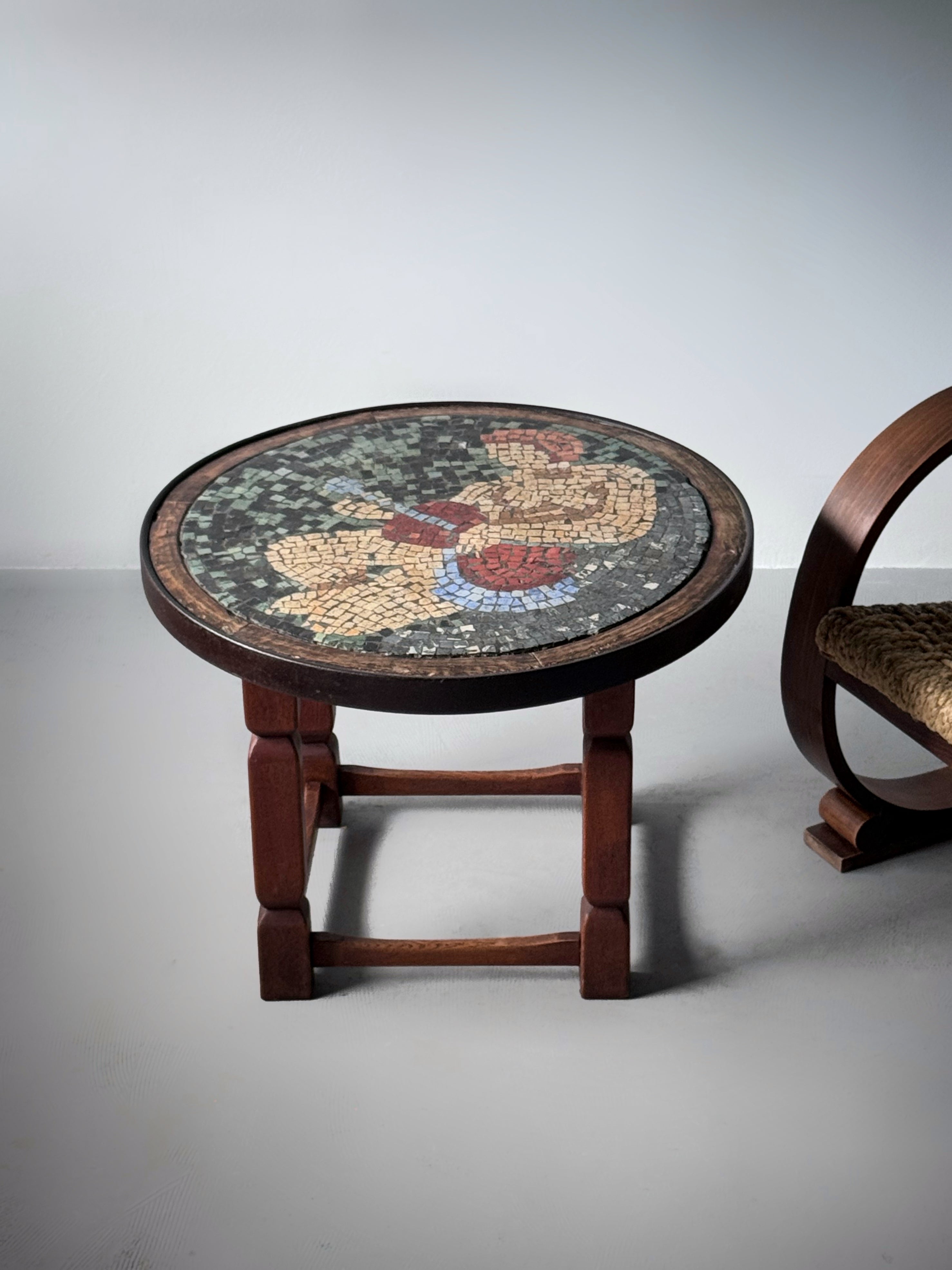 Danish stone mosaic side table 1930s