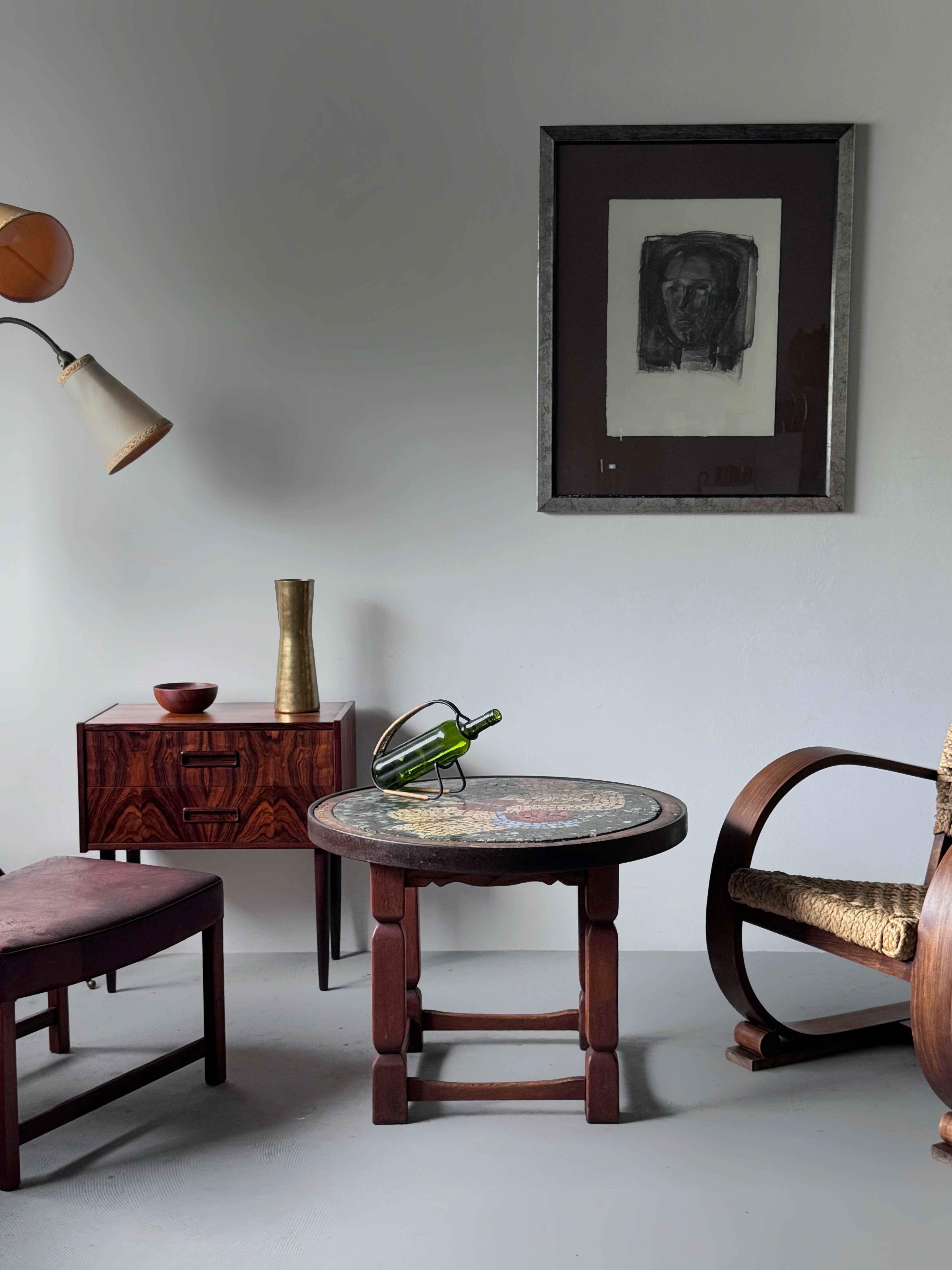 Danish stone mosaic side table 1930s