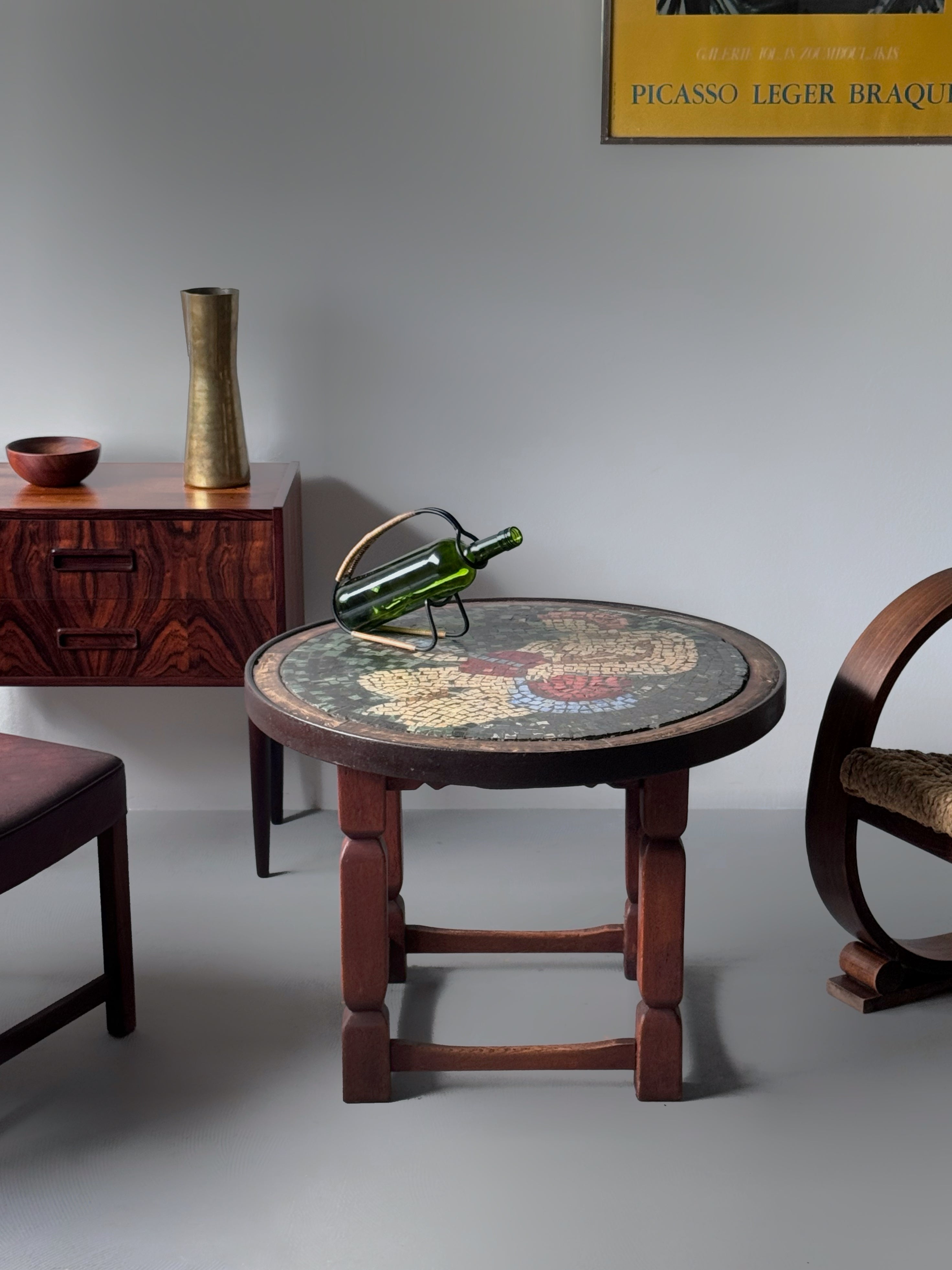 Danish stone mosaic side table 1930s