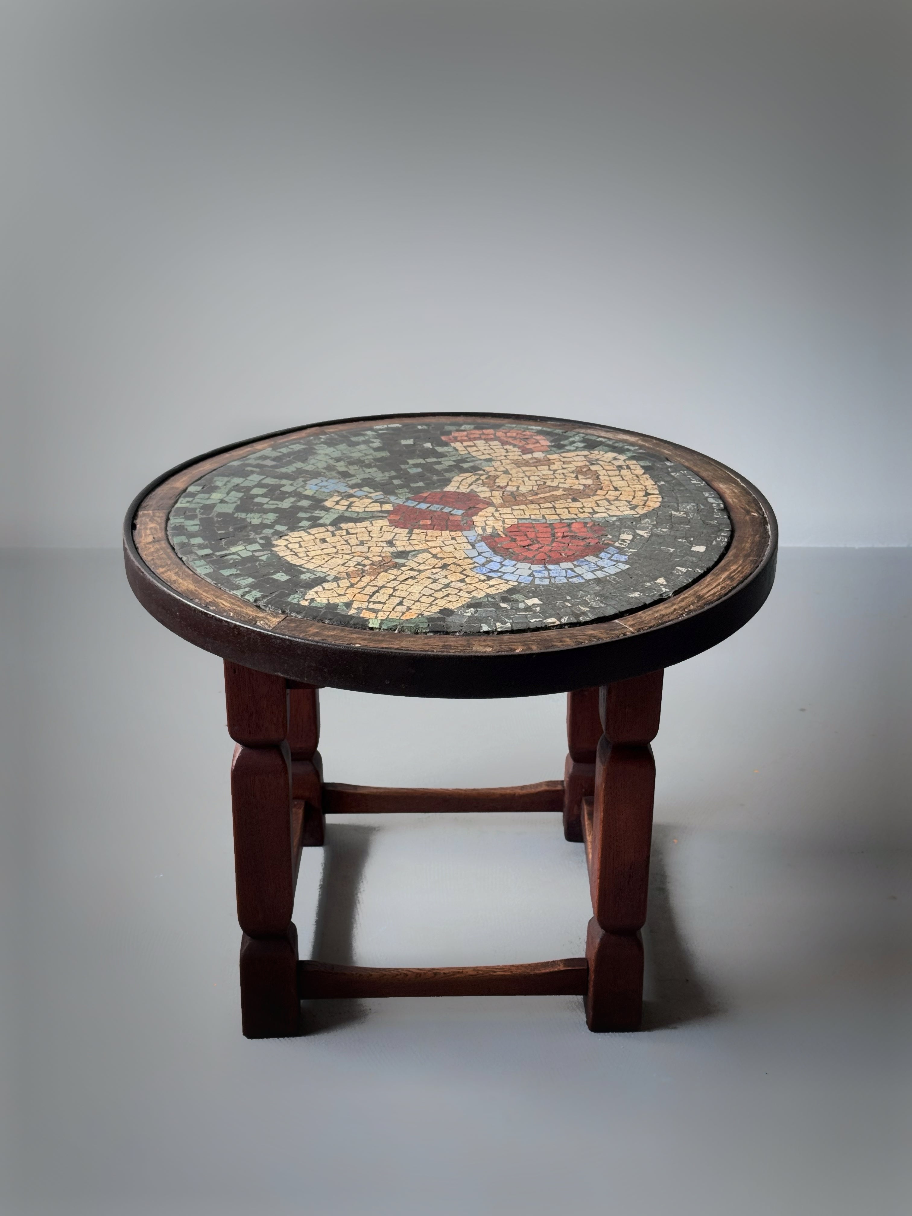 Danish stone mosaic side table 1930s