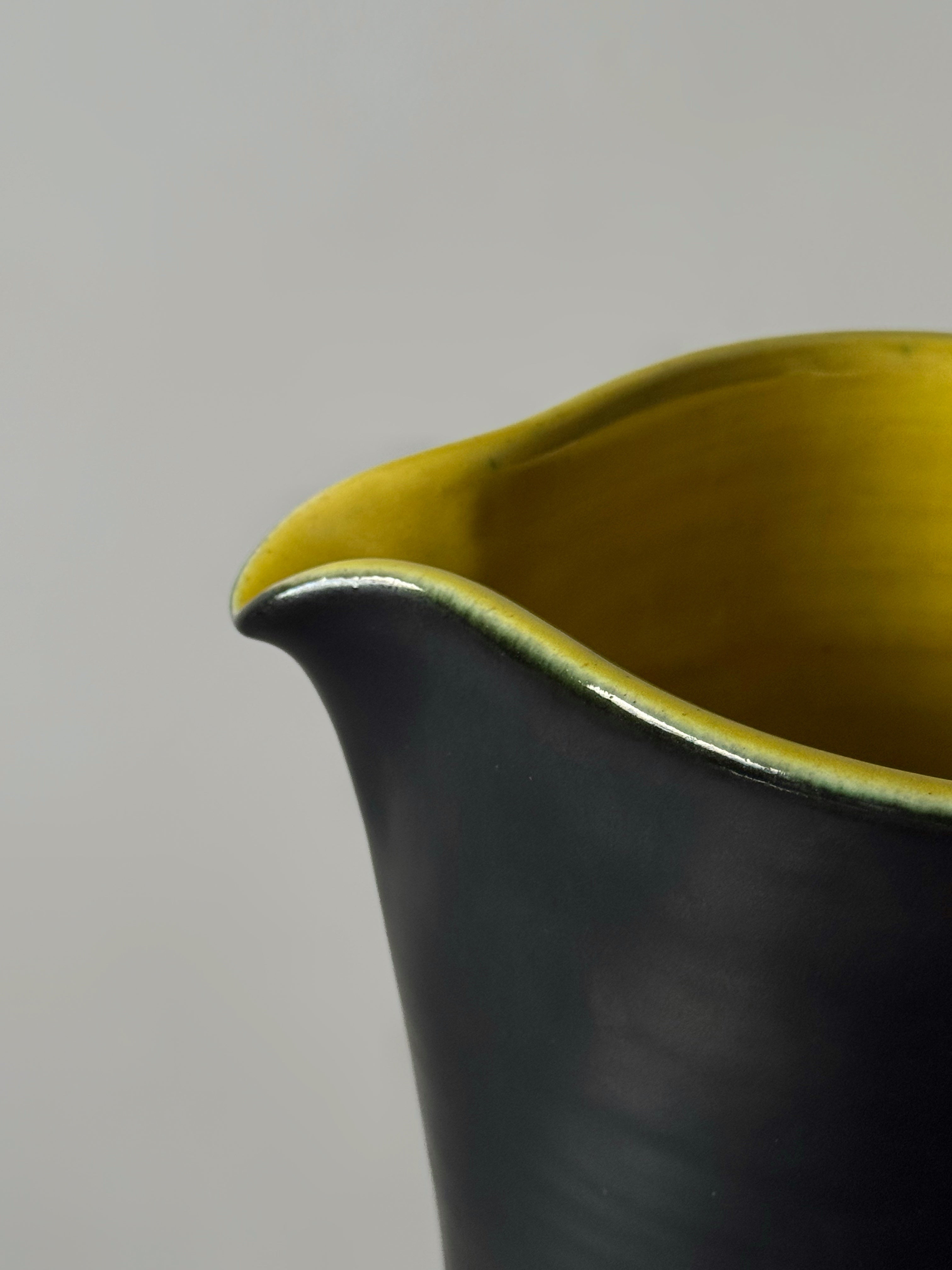 POL CHAMBOST (1906-1983) Glazed Ceramic Pitcher Large Model 860 and Mugs, France 1950s
