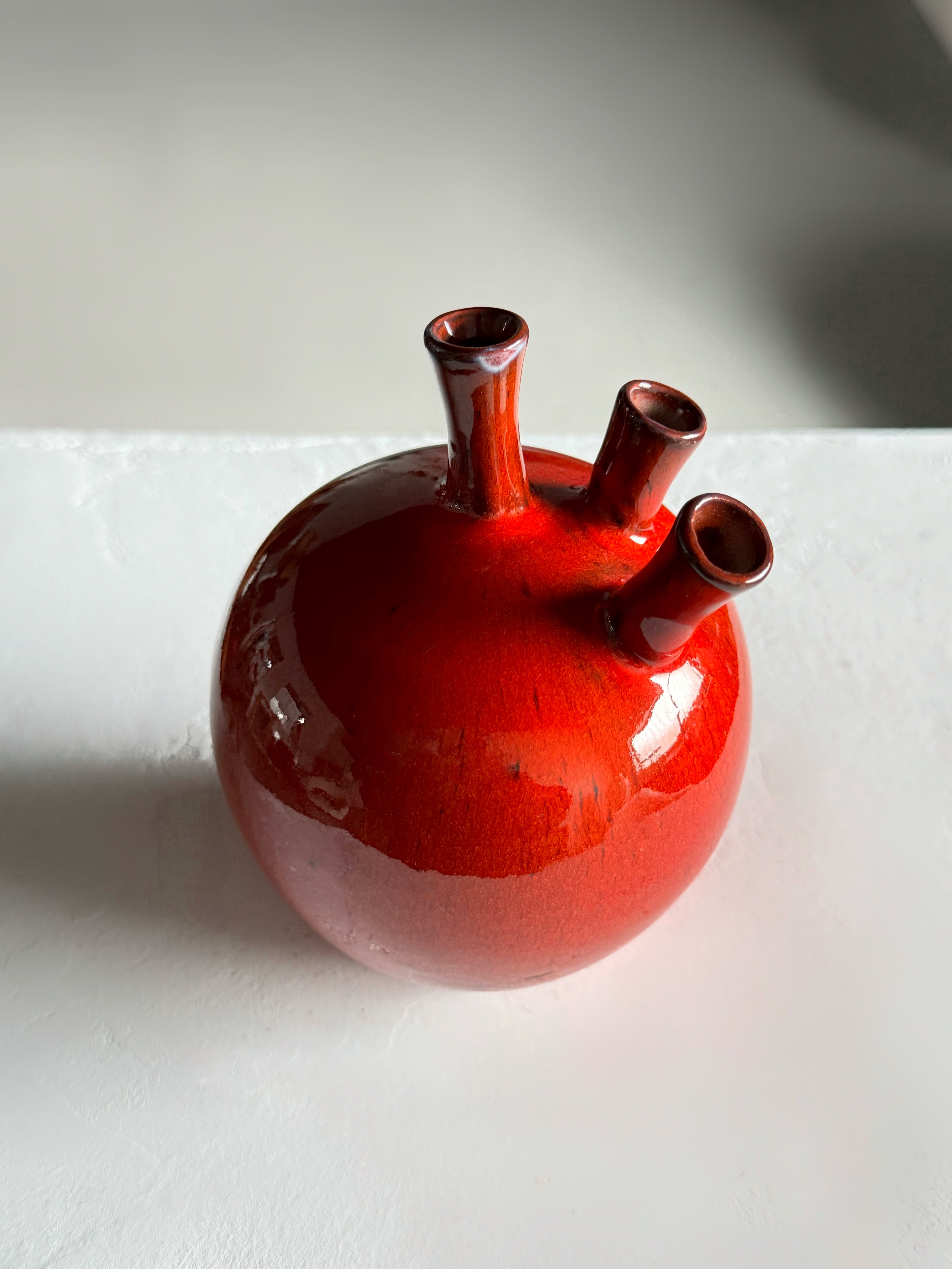 Red-Glazed Tapered Vase by Roger Vandeweghe for Amphora, Belgium 1960s