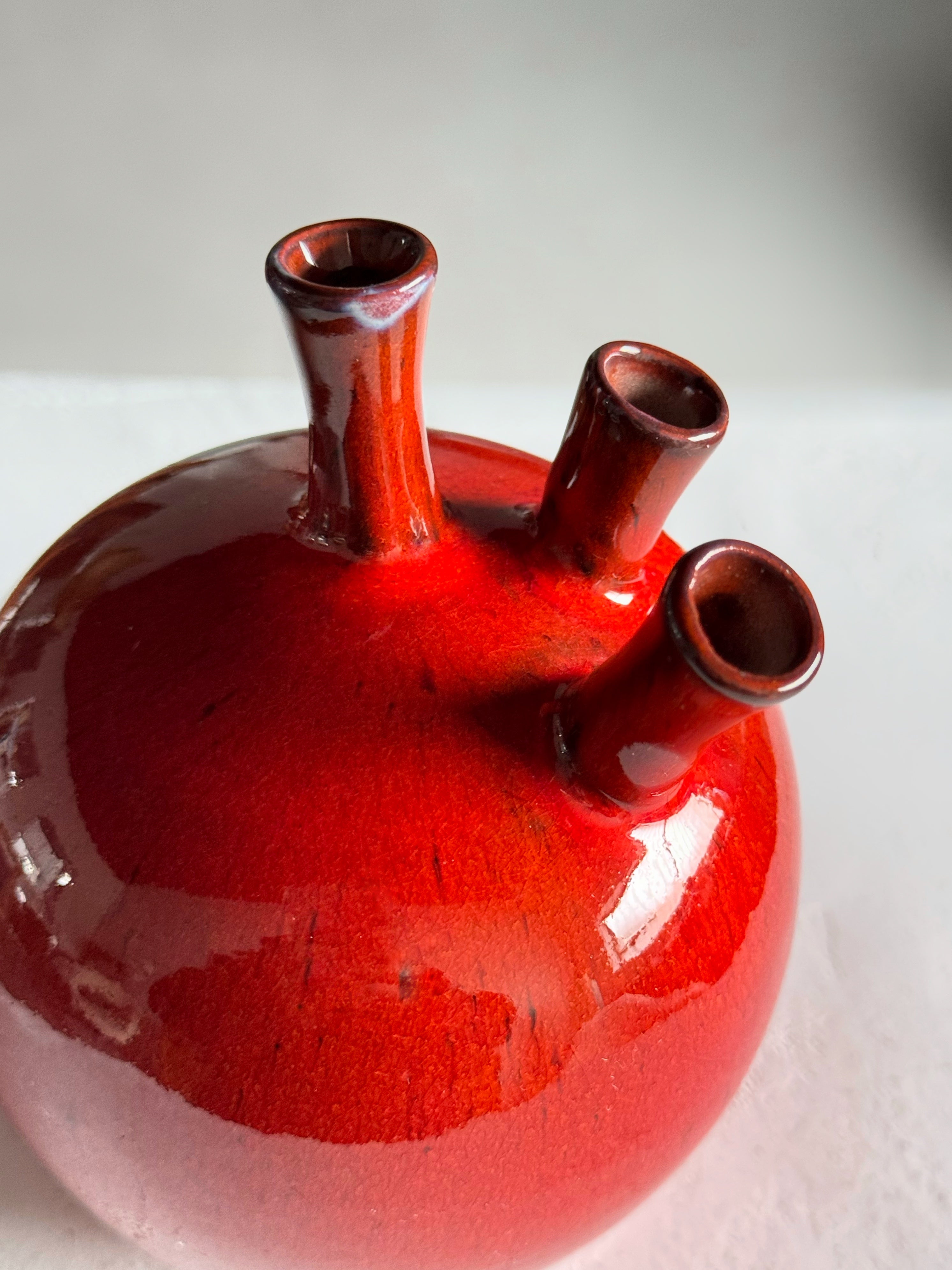 Red-Glazed Tapered Vase by Roger Vandeweghe for Amphora, Belgium 1960s