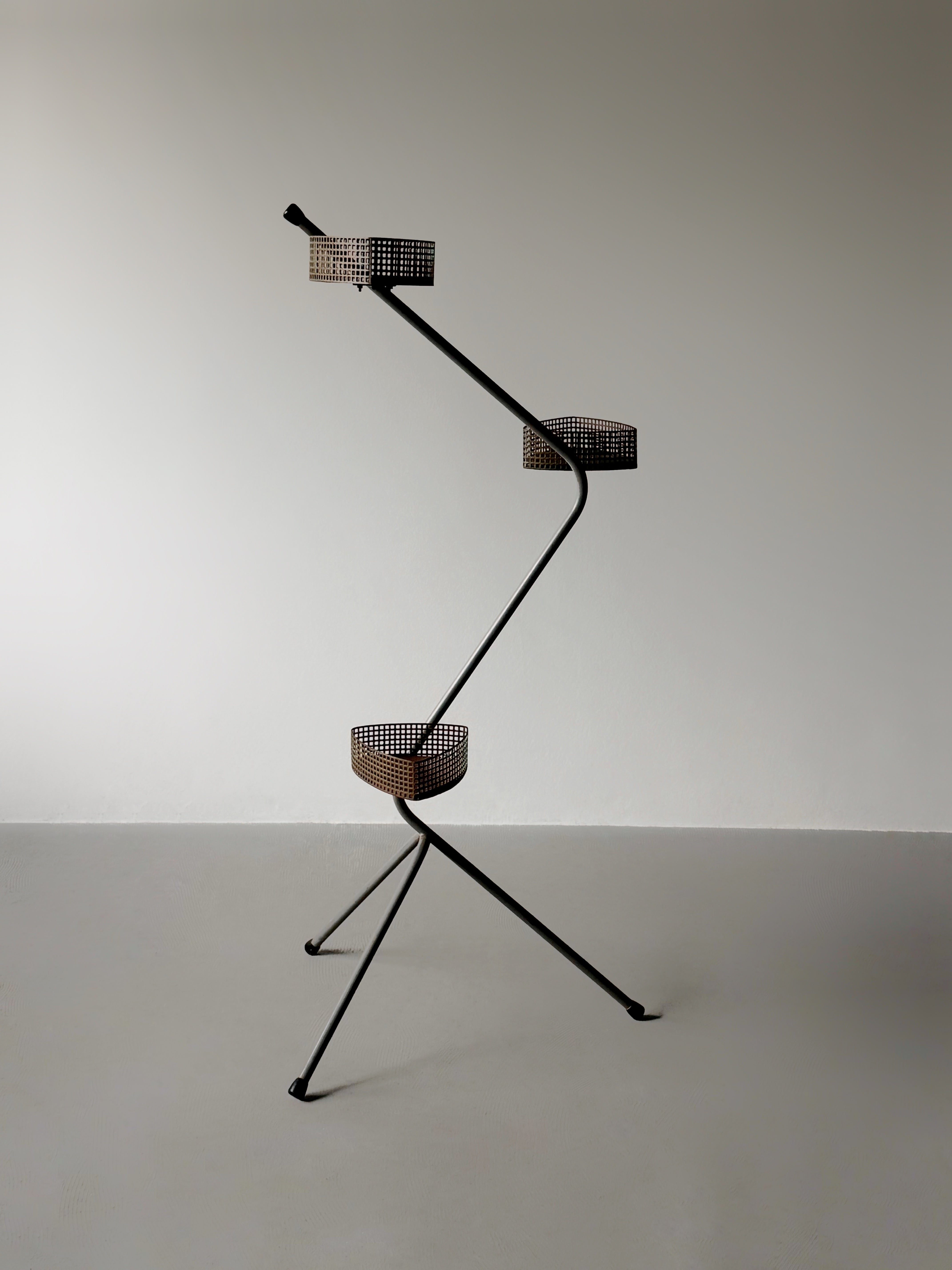Triangular Basket Plant Stand,The Netherlands 1950s