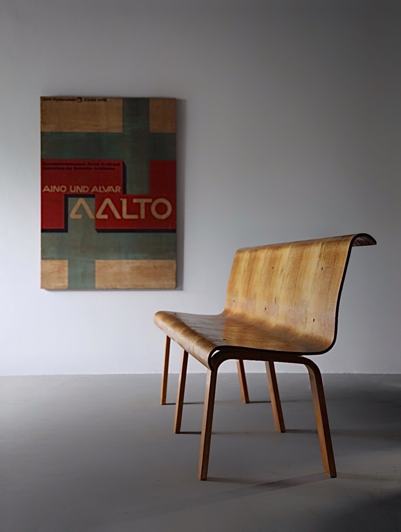 Rare Plywood Bench by Architect Mart Stam, 1940s　　　　　