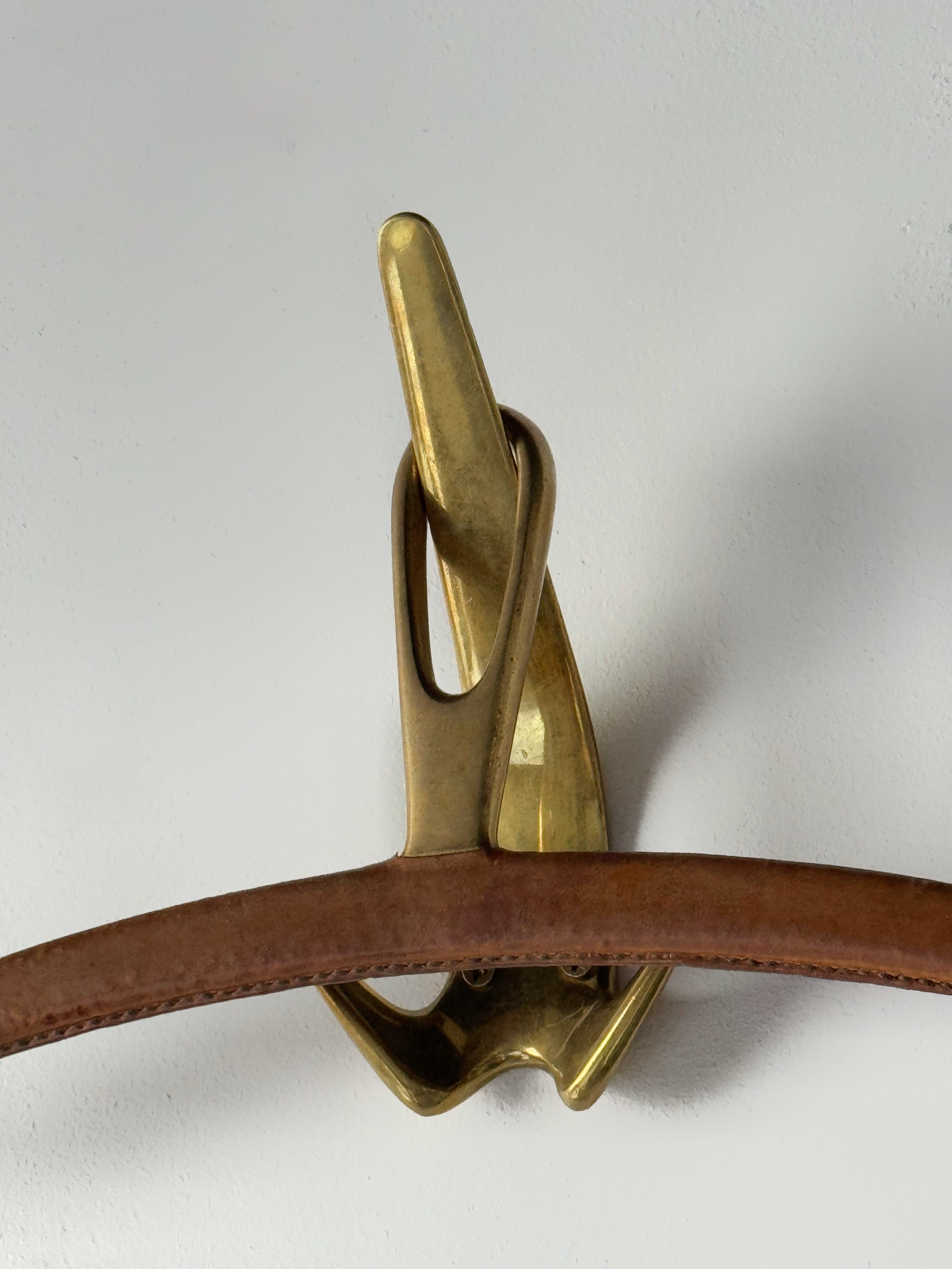 Brass and Leather Cloth Hangers by Carl Auböck　