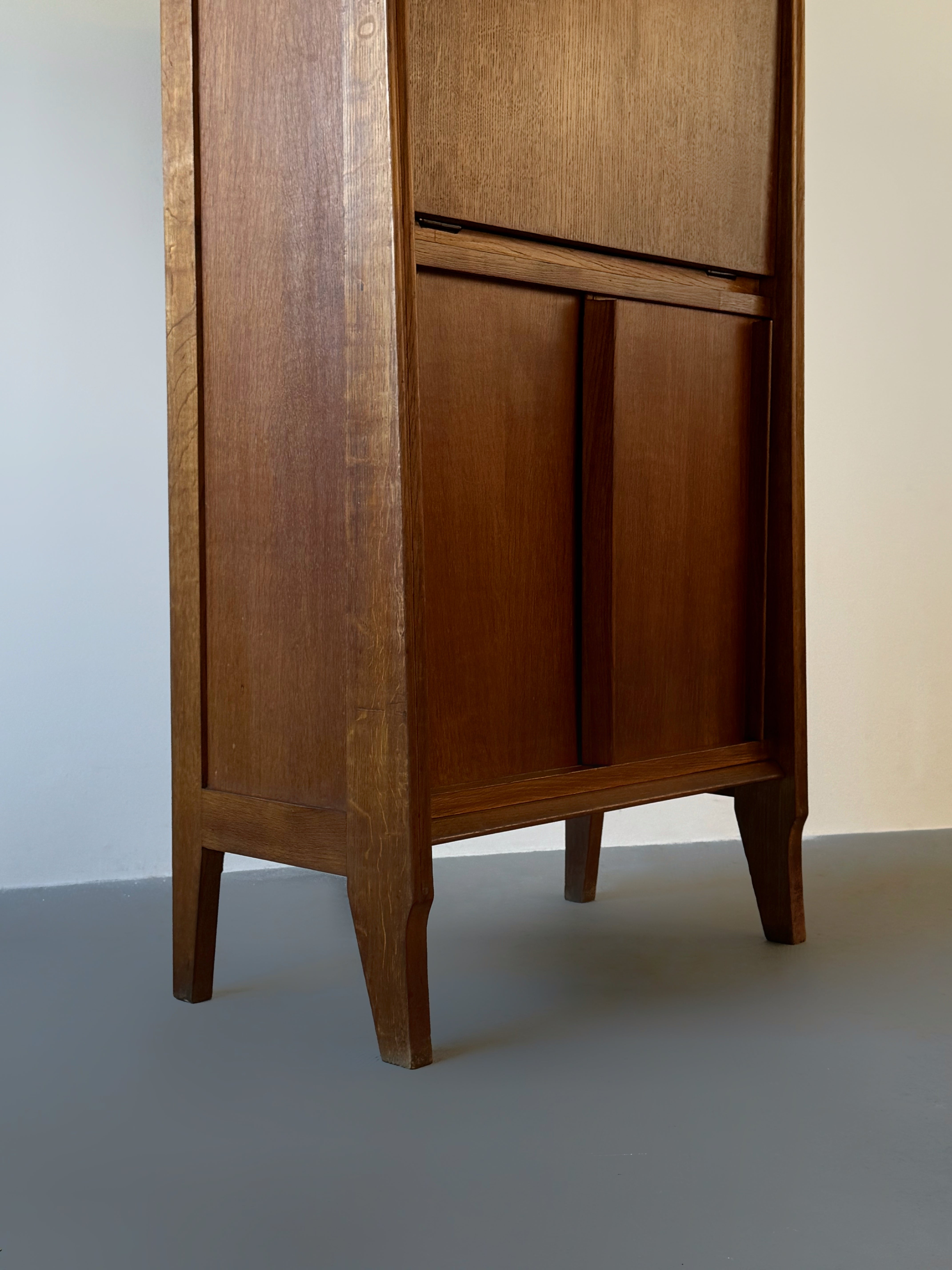 Oak secretary cabinet, France 1950s