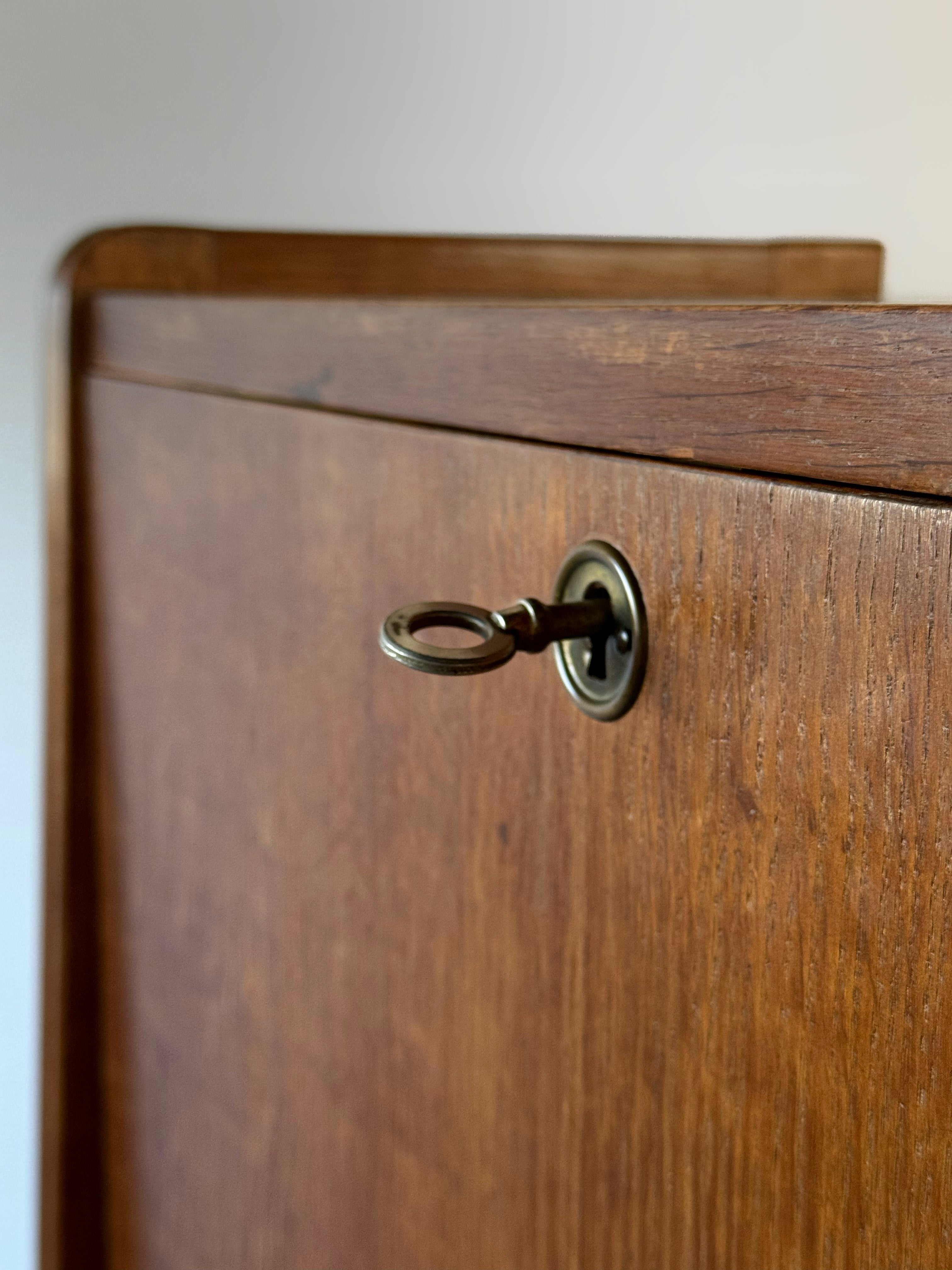 Oak secretary cabinet, France 1950s