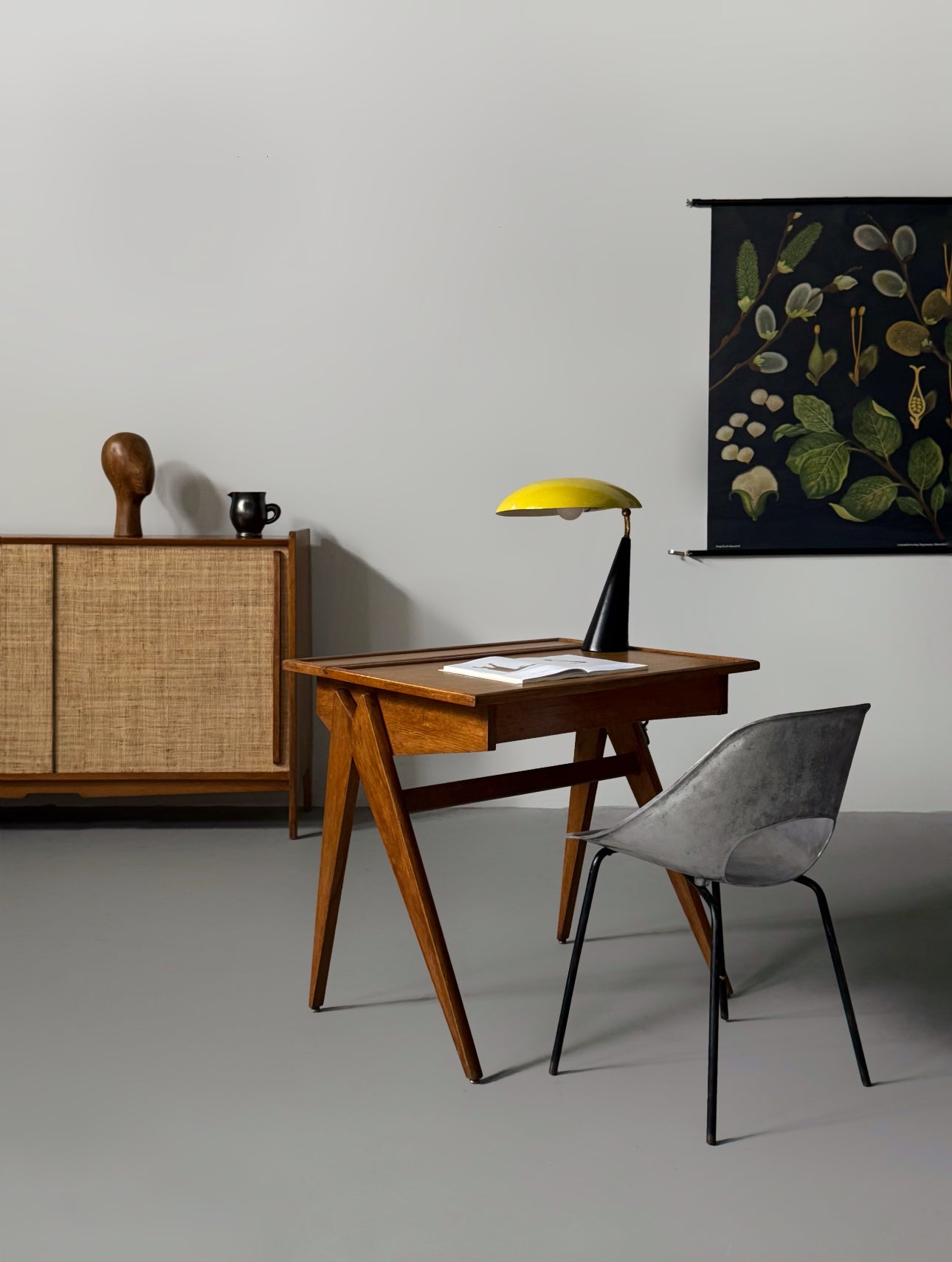 French Oak School Desk 1950s