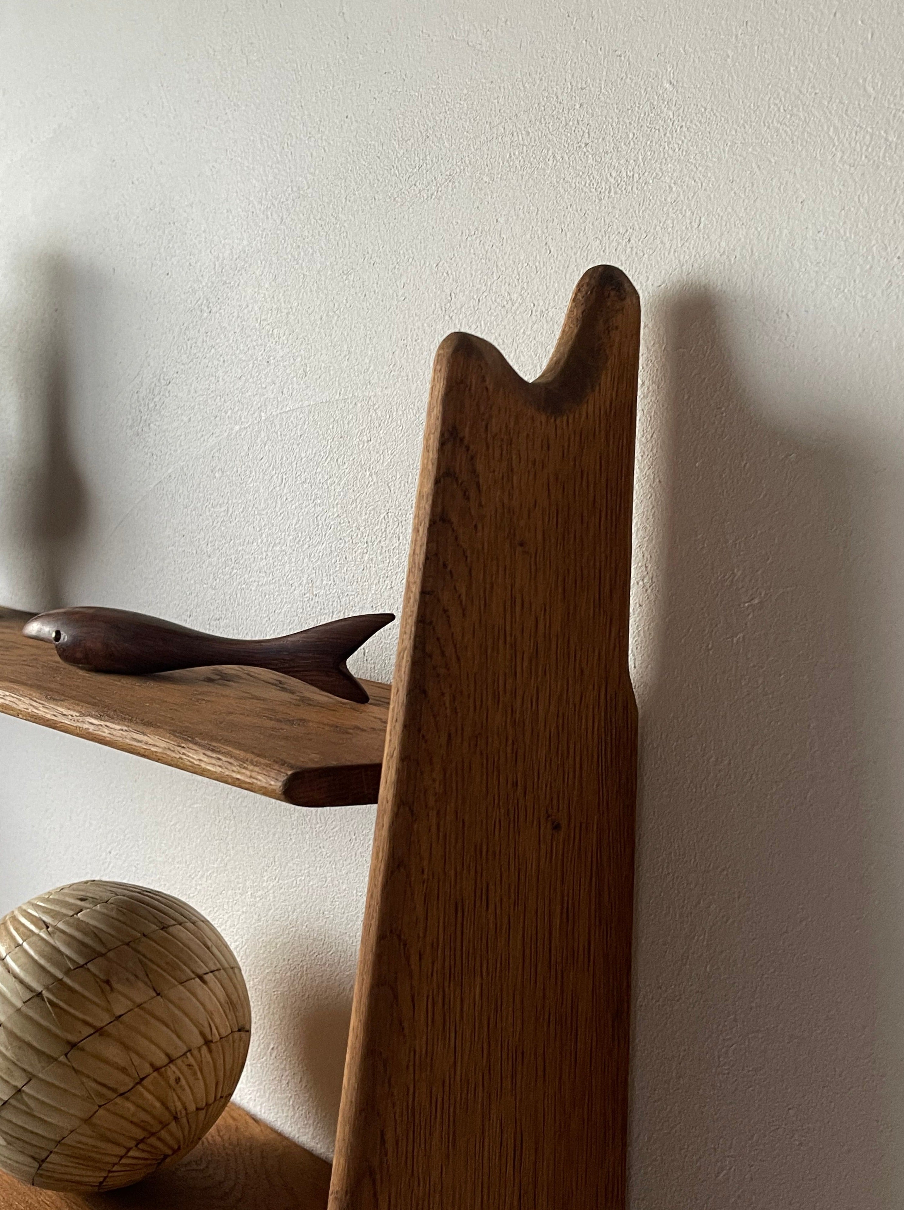 Vintage oak shelf by Pierre Cruège for Formes