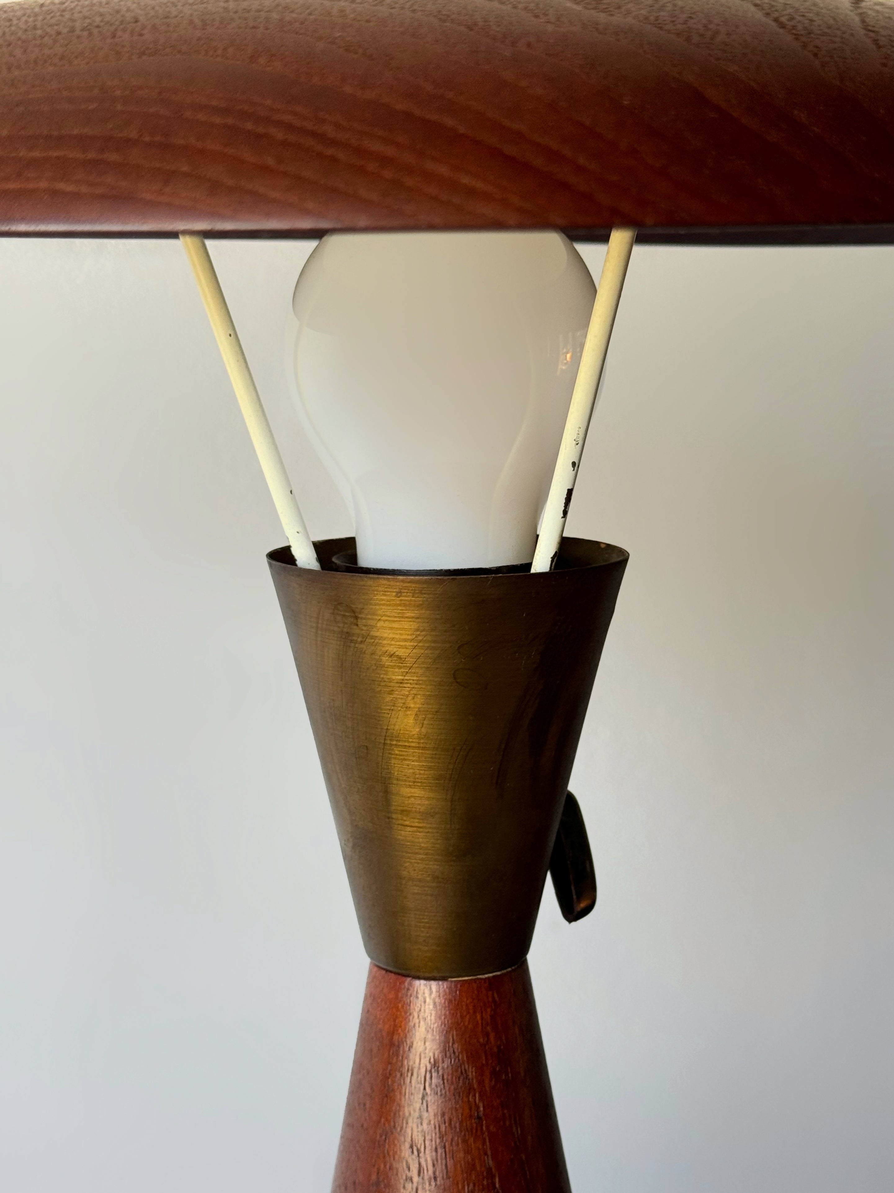 Solid Teak Shade Lamp 1960s