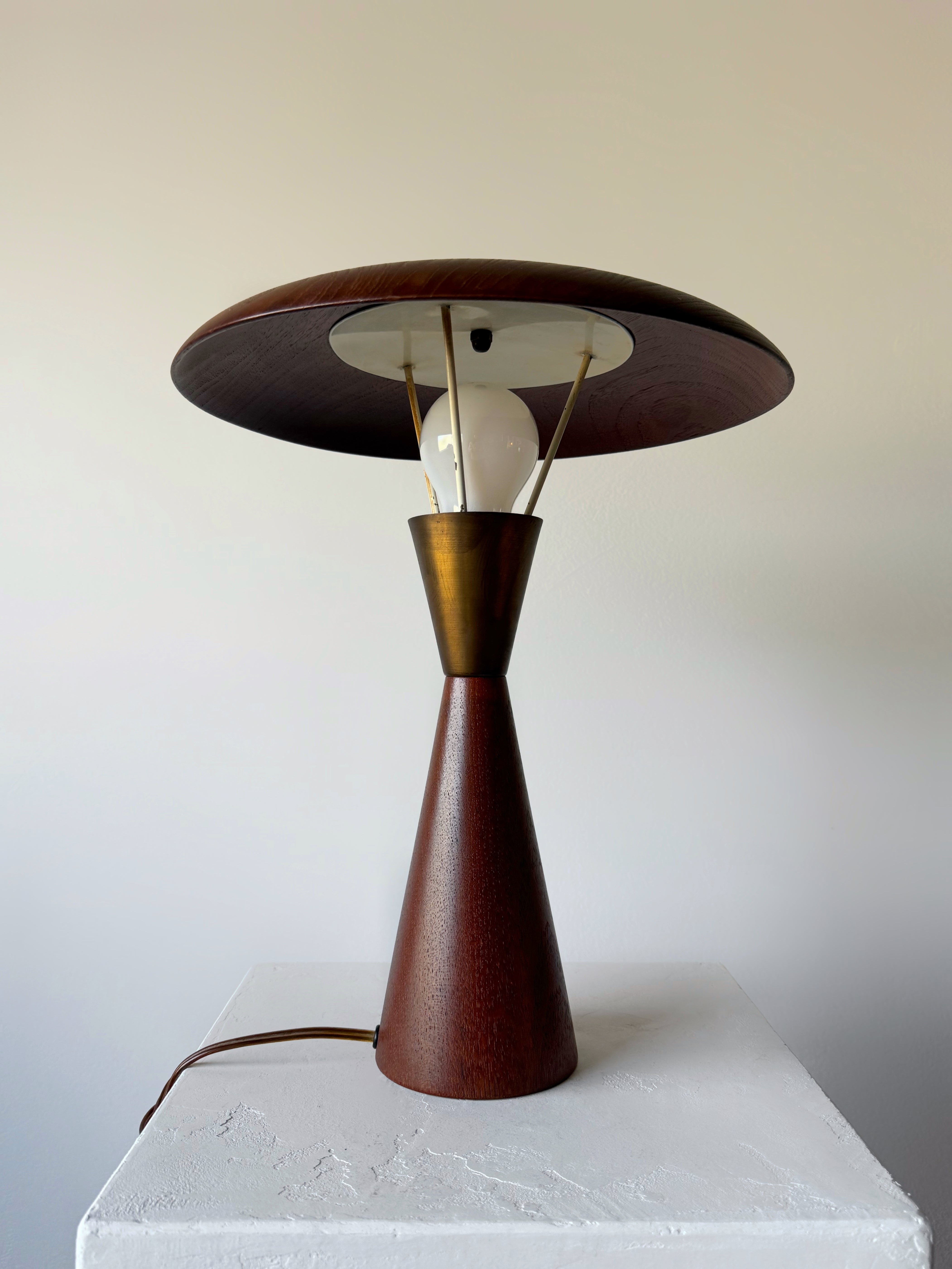 Solid Teak Shade Lamp 1960s