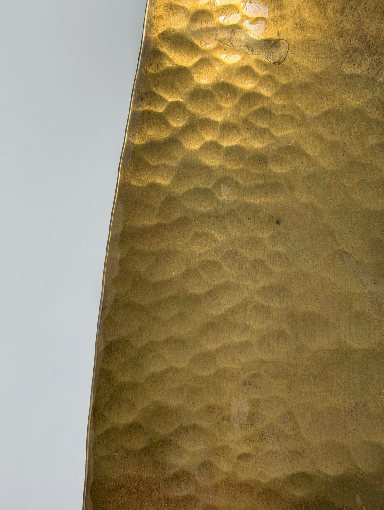 Hammered Serving Plate with wicker vienna around 1950s