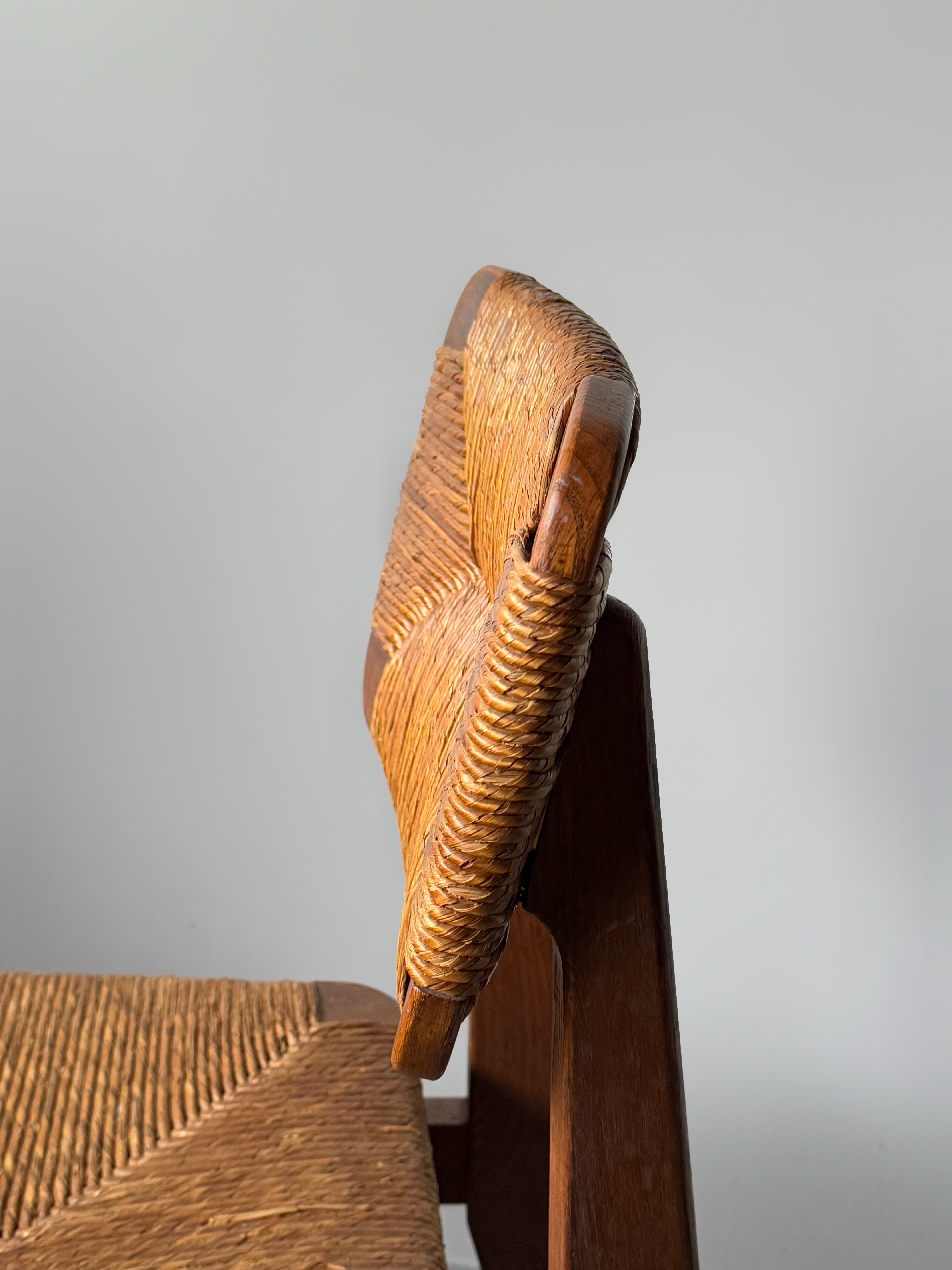 Oak desk with teak top by Marcel Gascoin(ATTR.) & Model “C”Chair by Marcel Gascoin 1950s