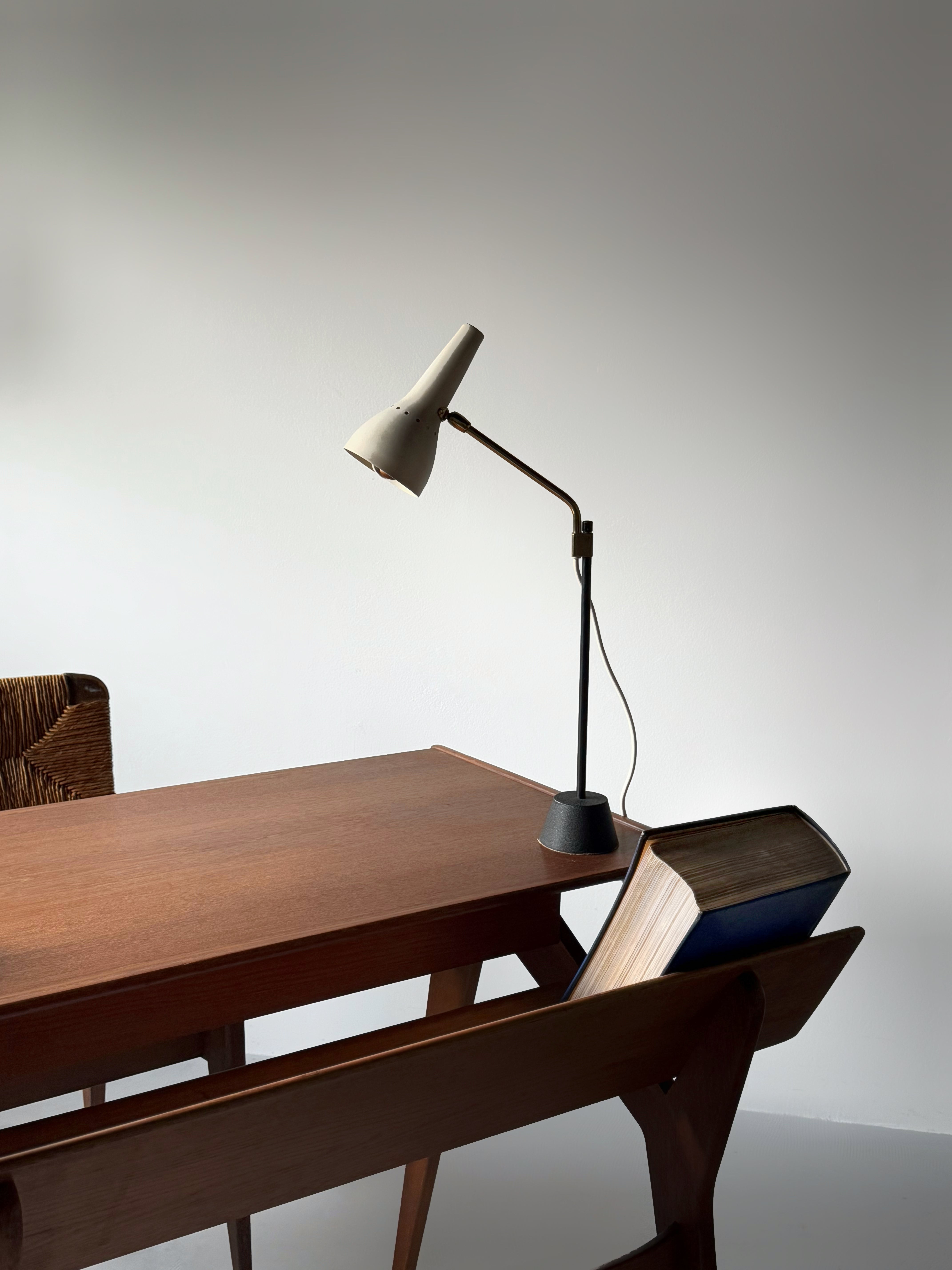 Oak desk with teak top by Marcel Gascoin(ATTR.) & Model “C”Chair by Marcel Gascoin 1950s