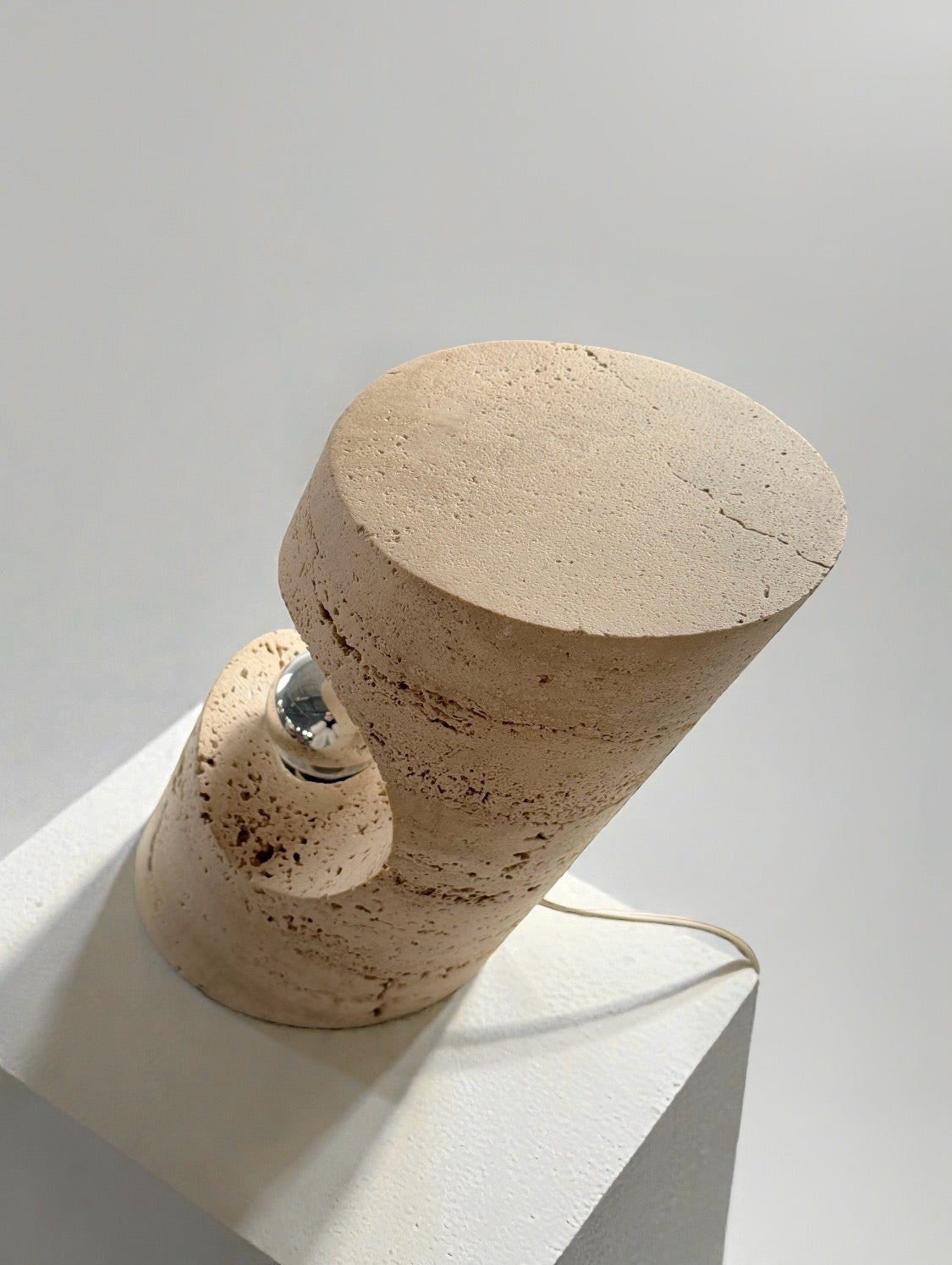 Travertine Table Lamp by Giuliano Cesari for Nucleo, Italy 1971