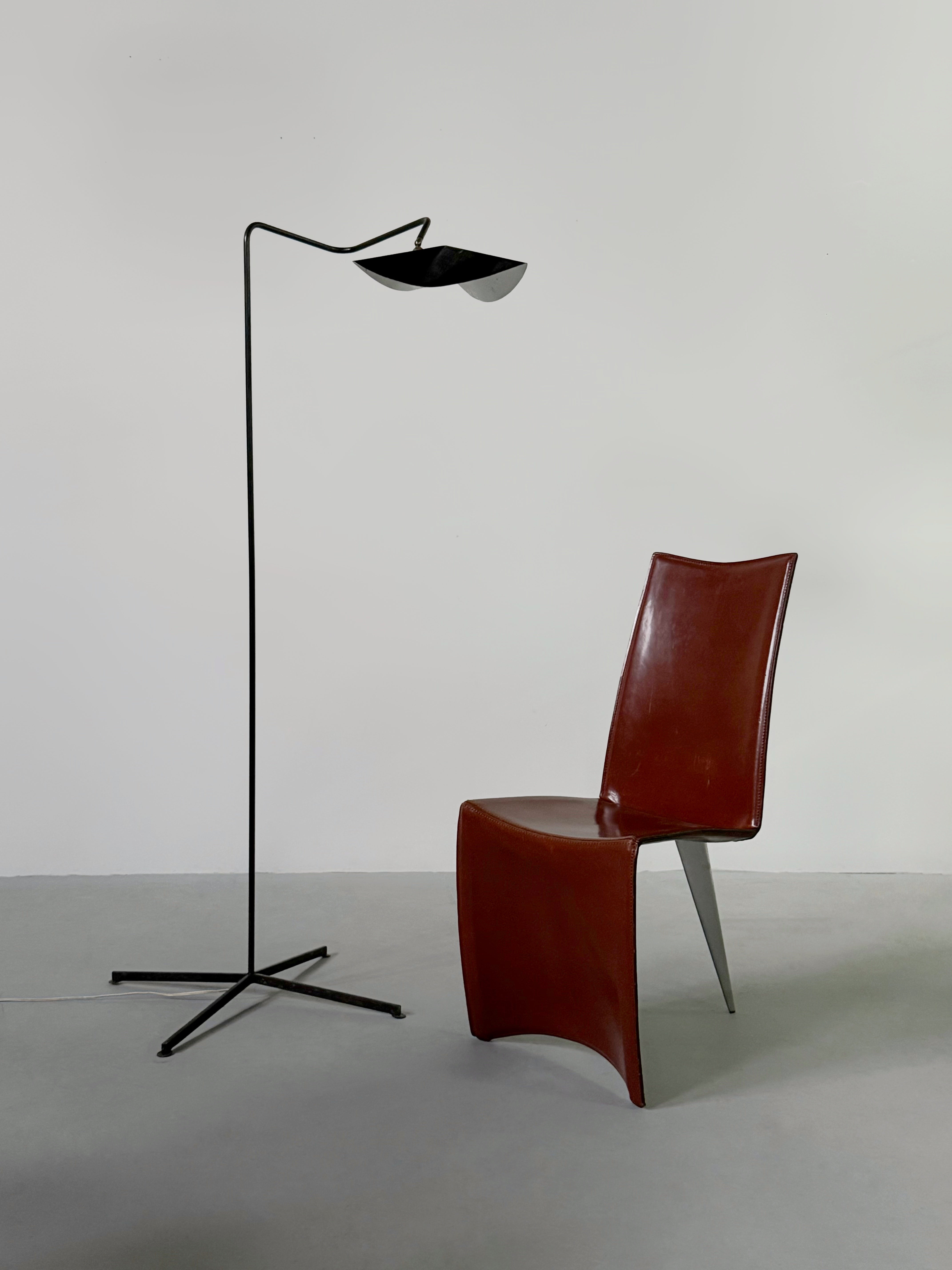 "Ed Archer" Leather and Polished Aluminum Chair by Philippe Starck for Driade　