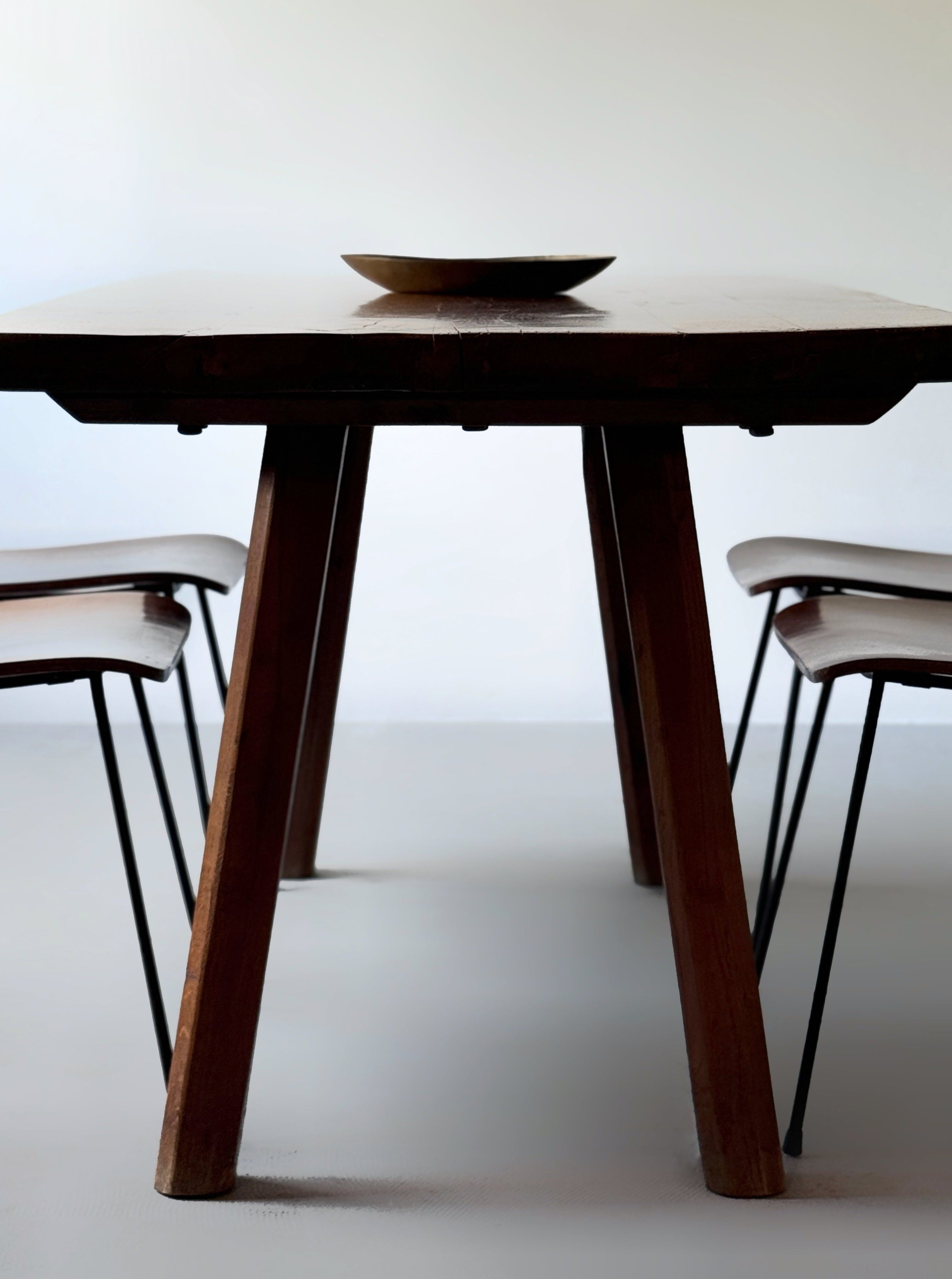 Mid-Century Modern oak Wood Dining Table, France ca 1950s