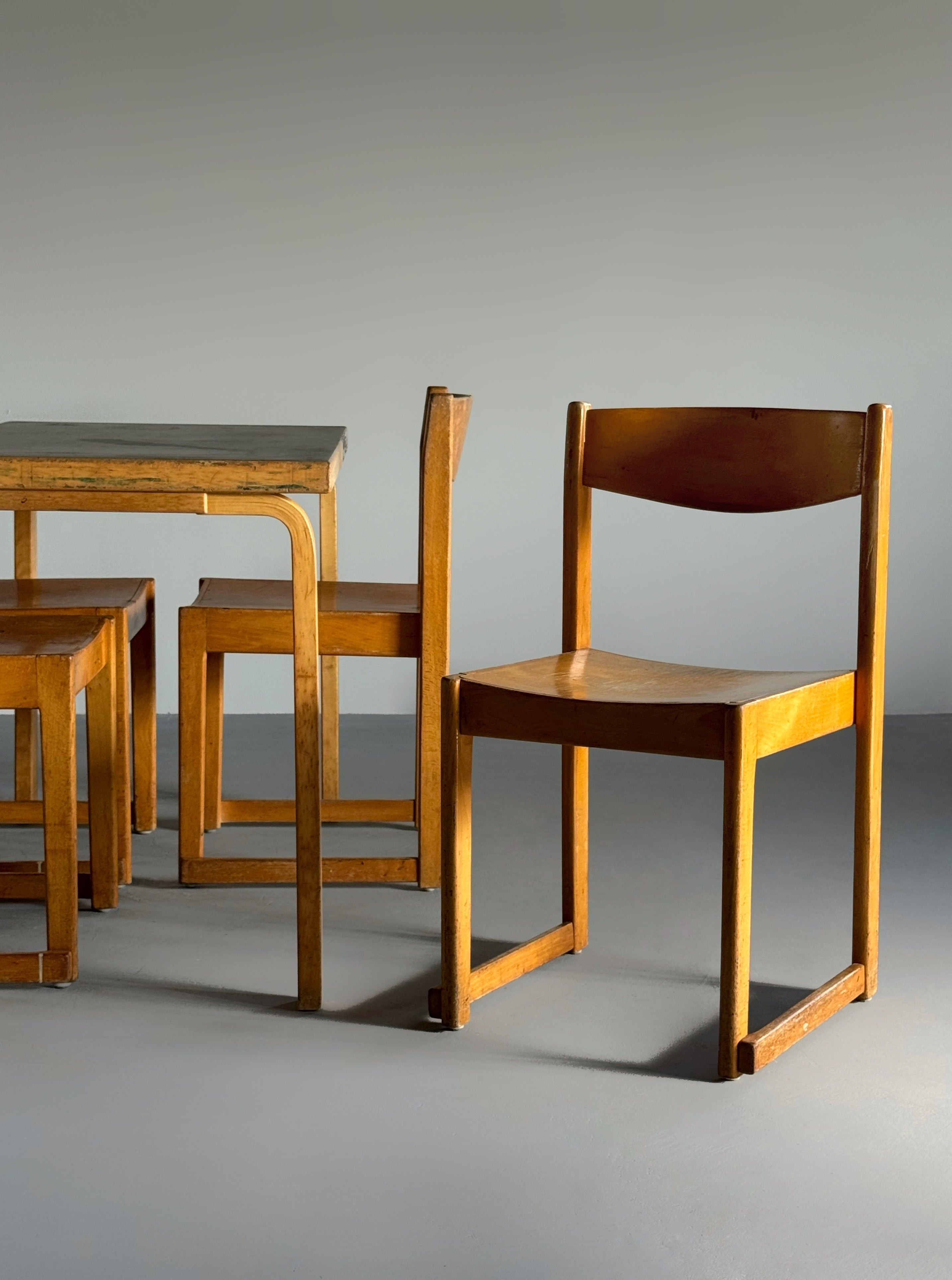 Set of 4 Stackable Chairs by Carl Ewert Ekström