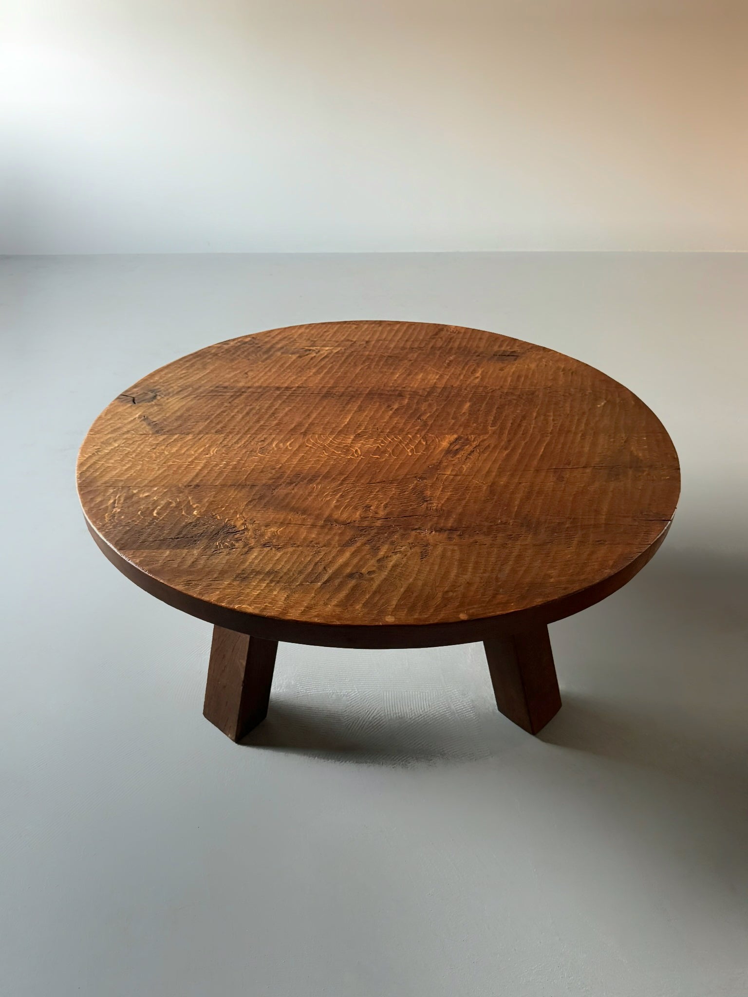 Round Brutalist Coffee Table 1950s