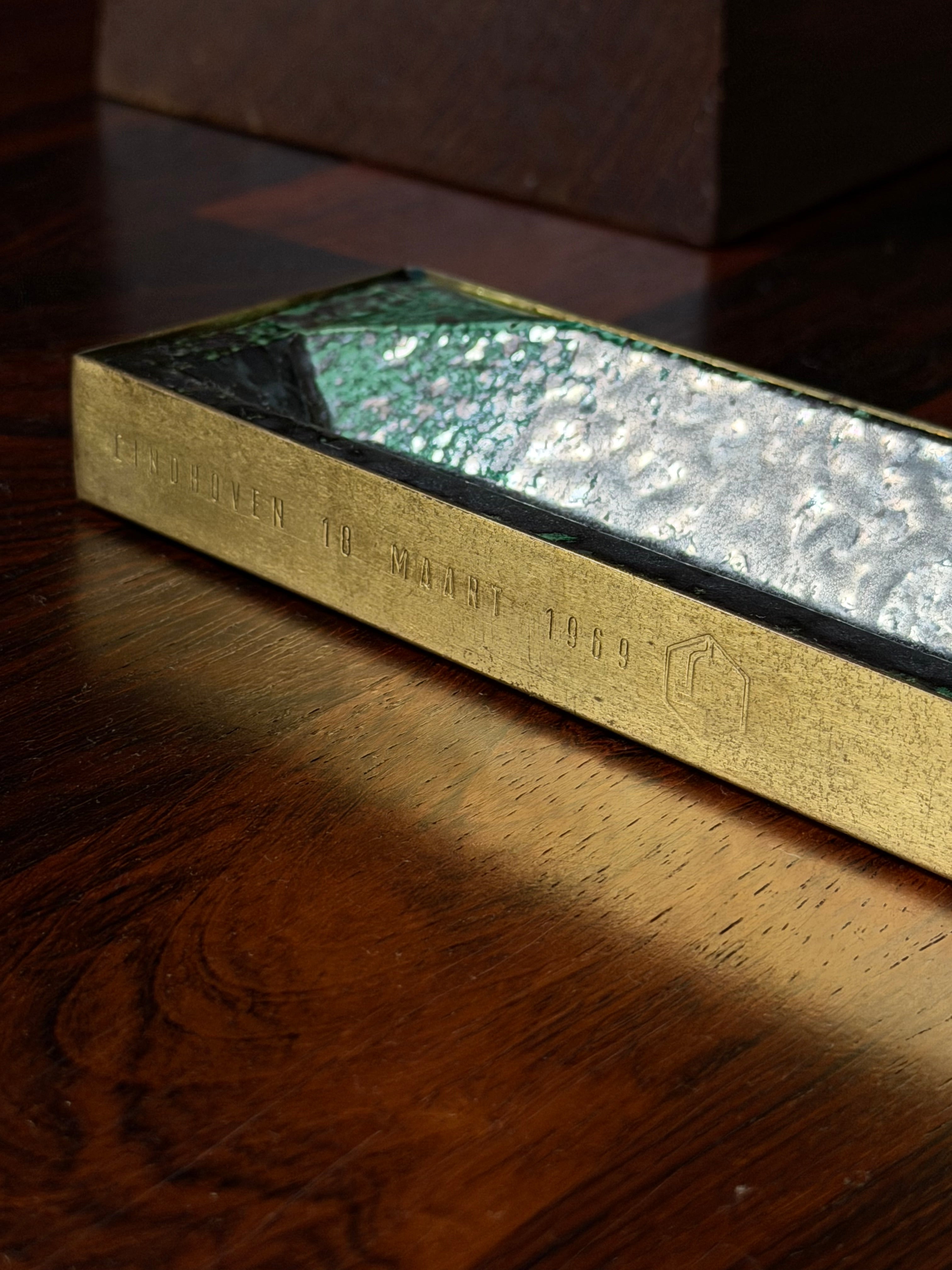 Gio Ponti for Ceramic Joo Ceramic and Brass Pen Tray, 1969　