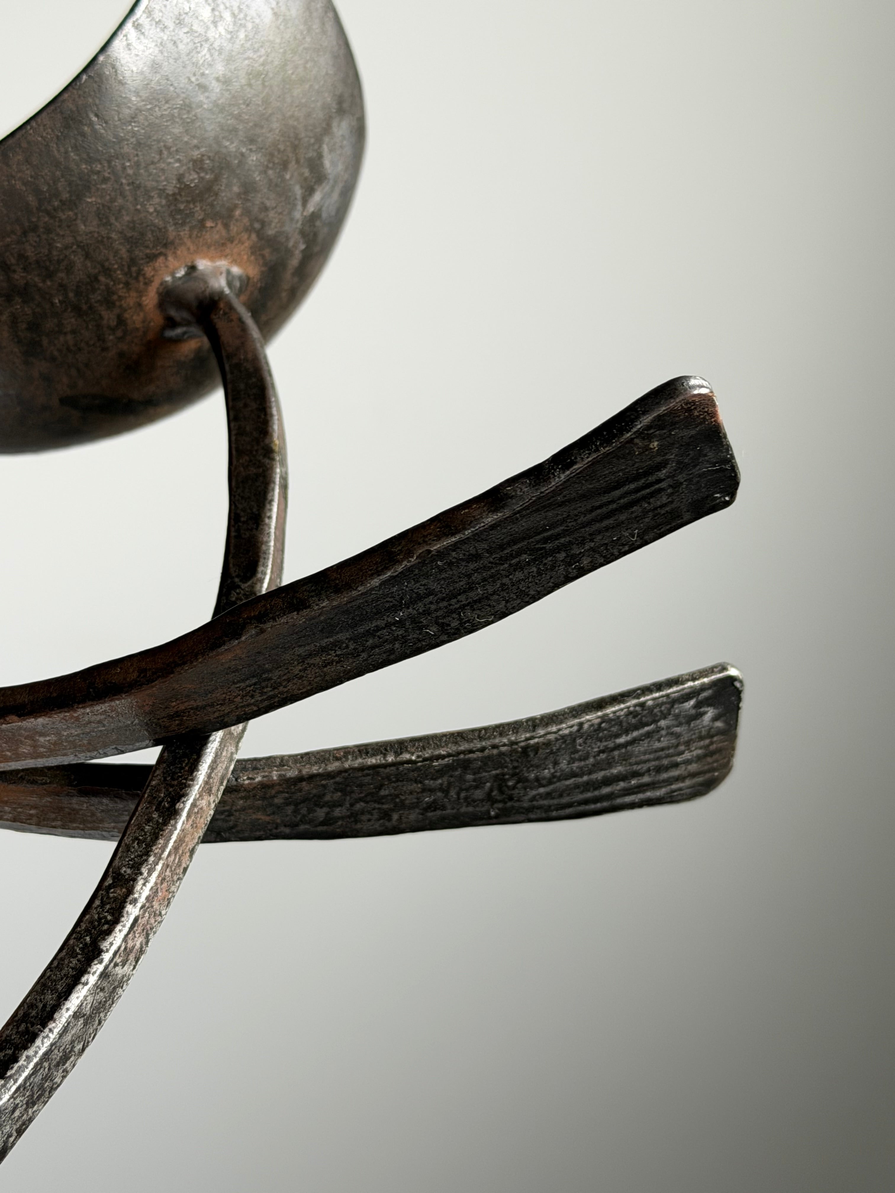 Sculptural Iron Candle Holder