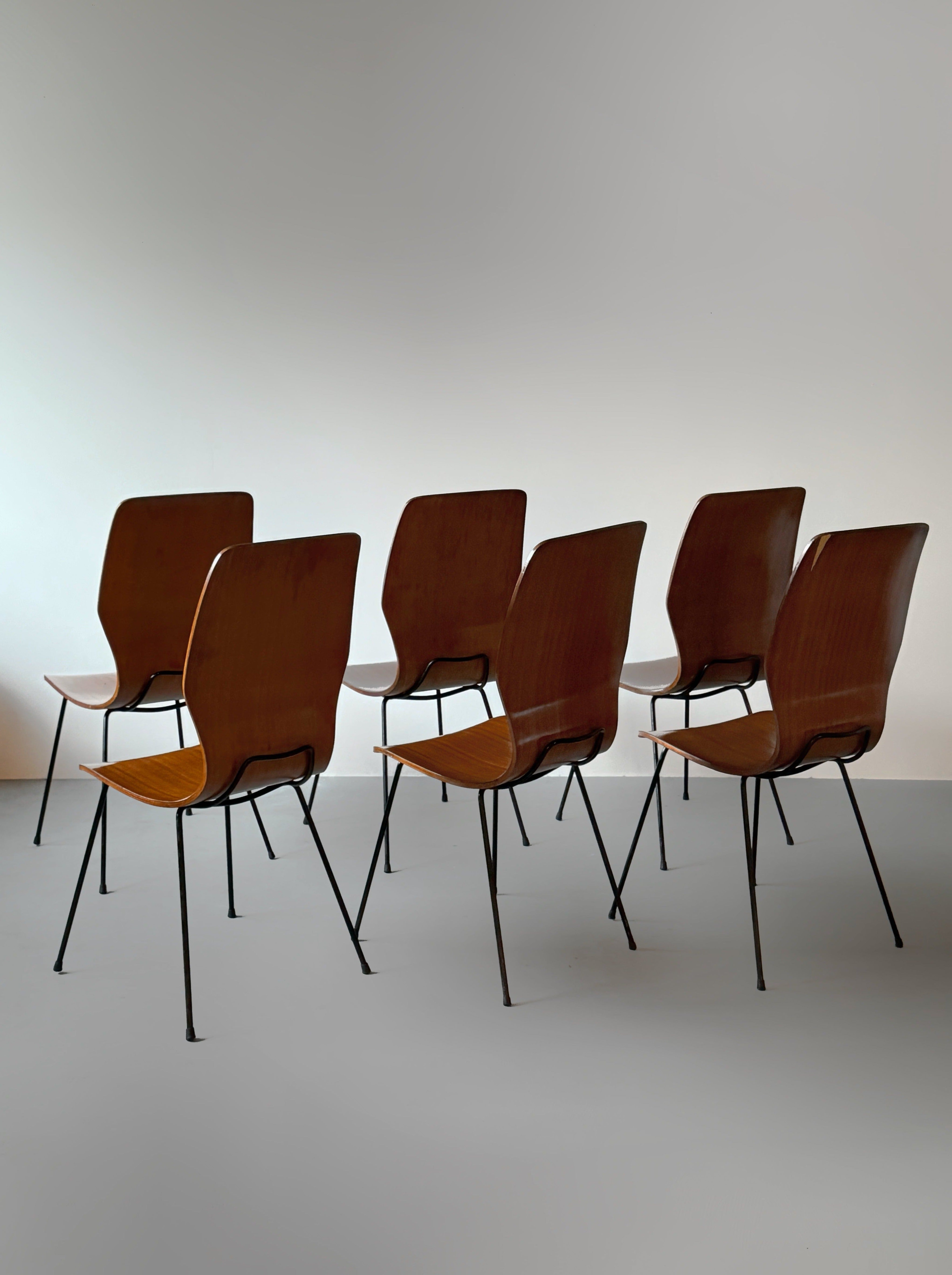 Mid-Century Dining Chairs by Carlo Ratti, Italy 1960s　