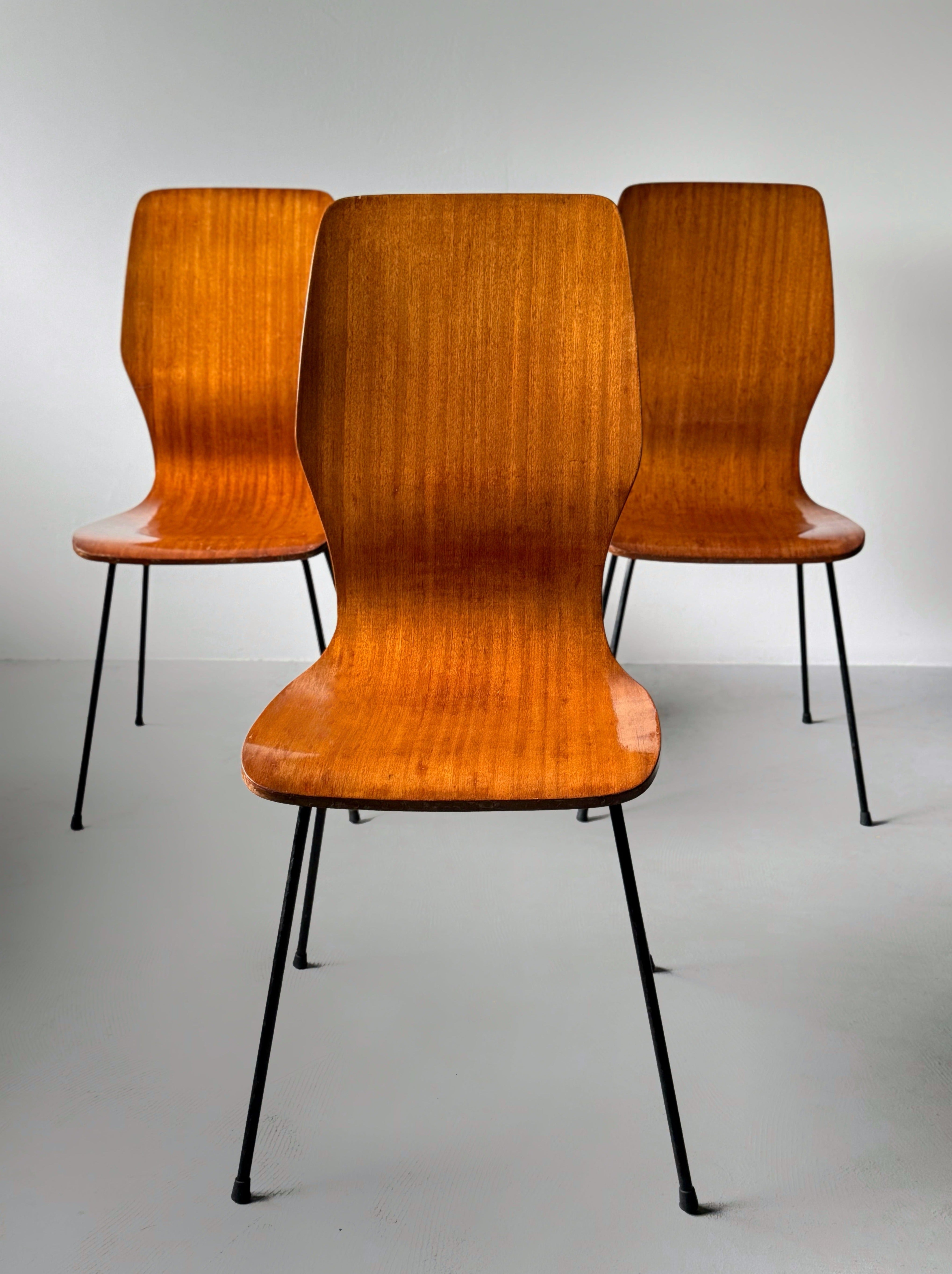 Mid-Century Dining Chairs by Carlo Ratti, Italy 1960s　