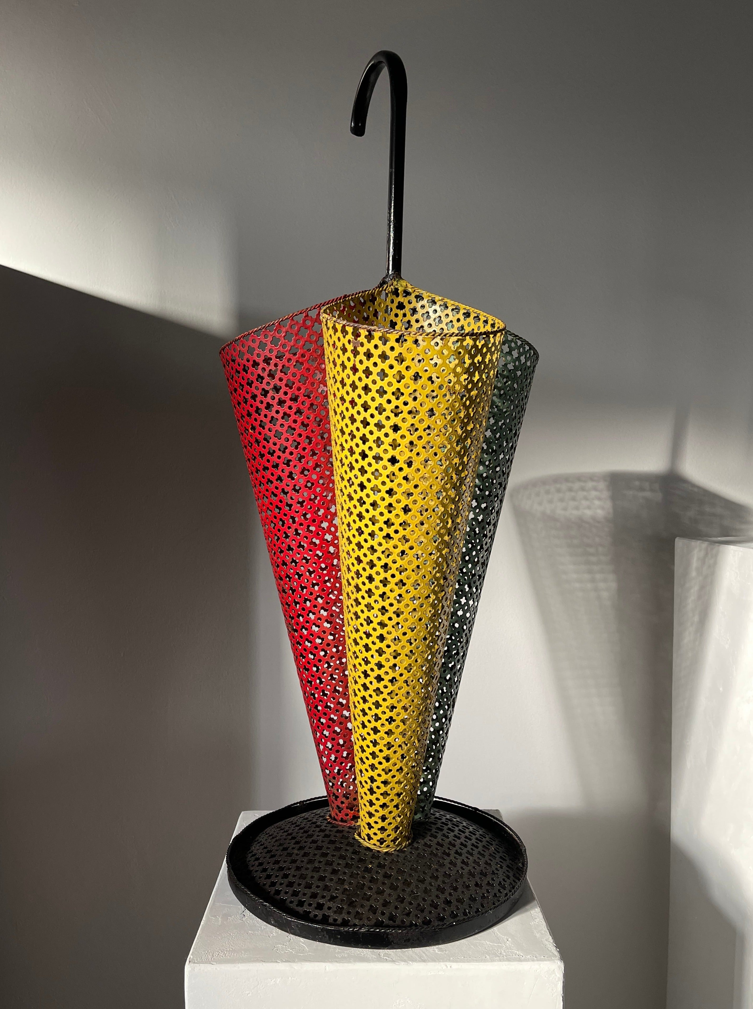 Midcentury umbrella stand designed by Mathieu Mategot