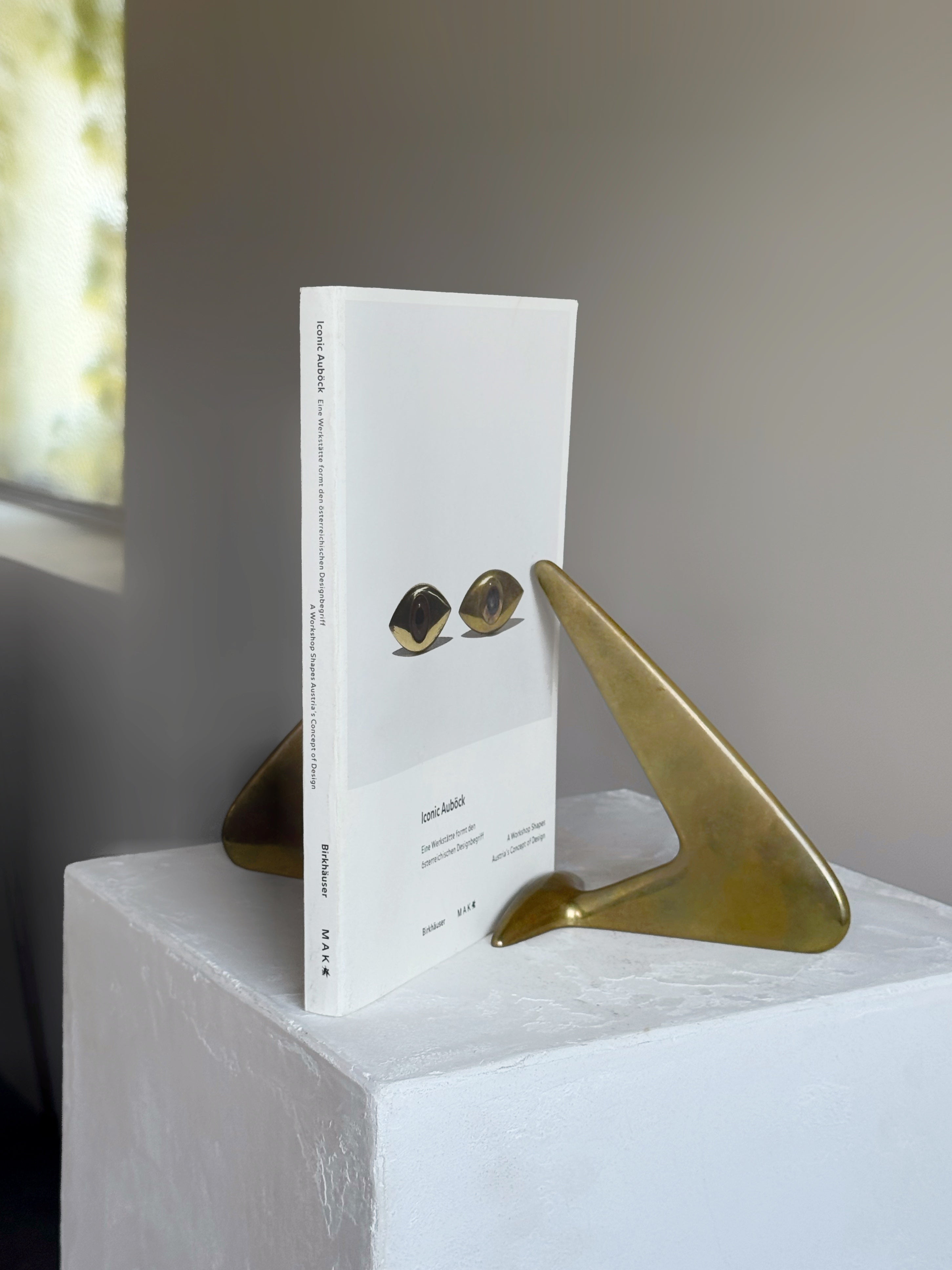 Sculptural Brass Bookends by Carl Auböck, Austria, 1950s