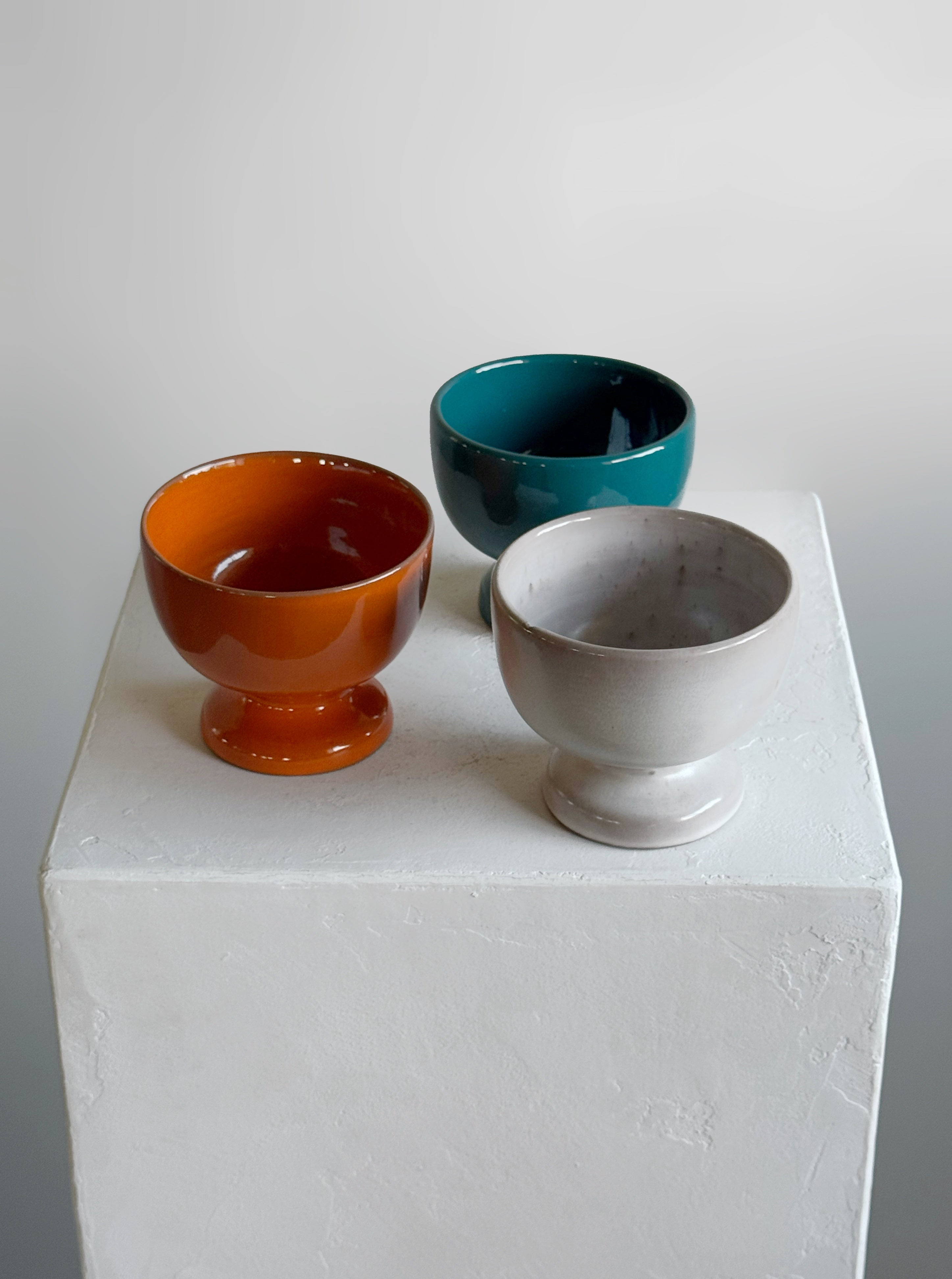 Set of Ceramic Stem Cups by Jacques Ruelland & Dani Ruelland, France 1960s