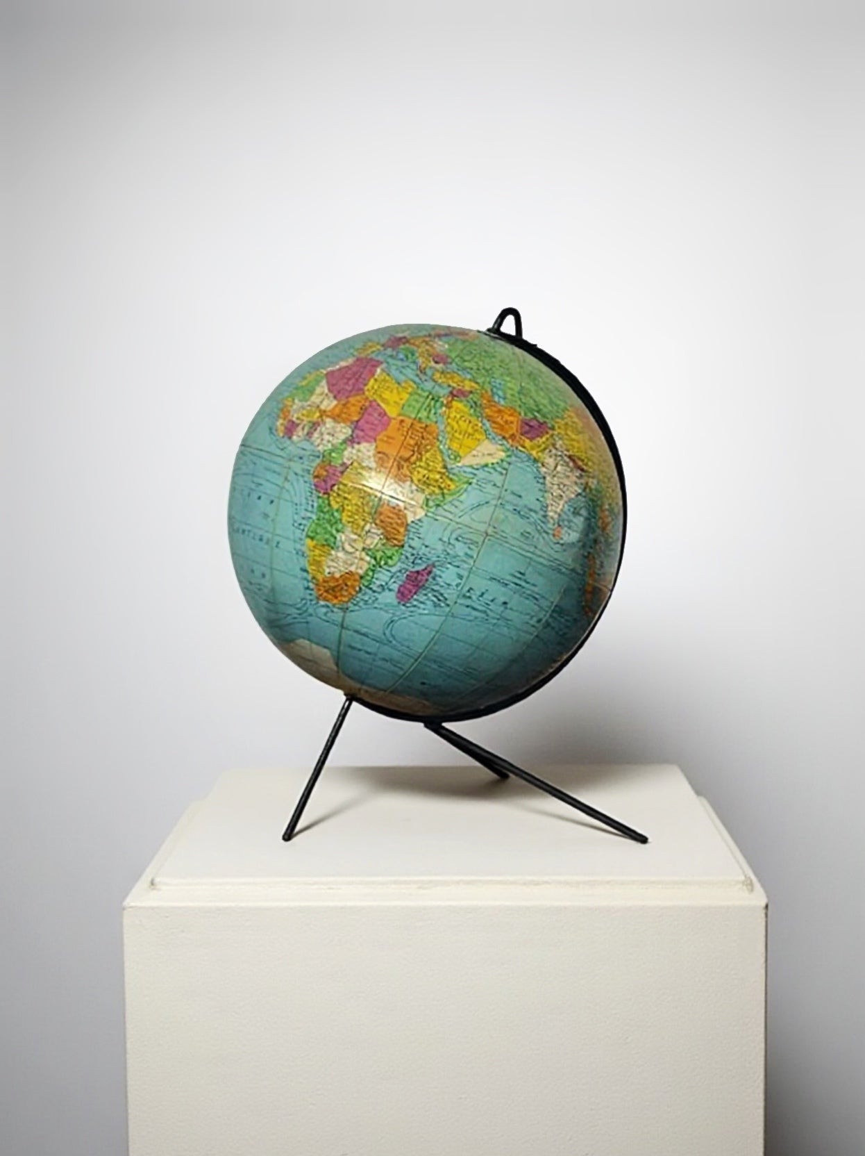 French metal globe tripod Taride 1950-1960