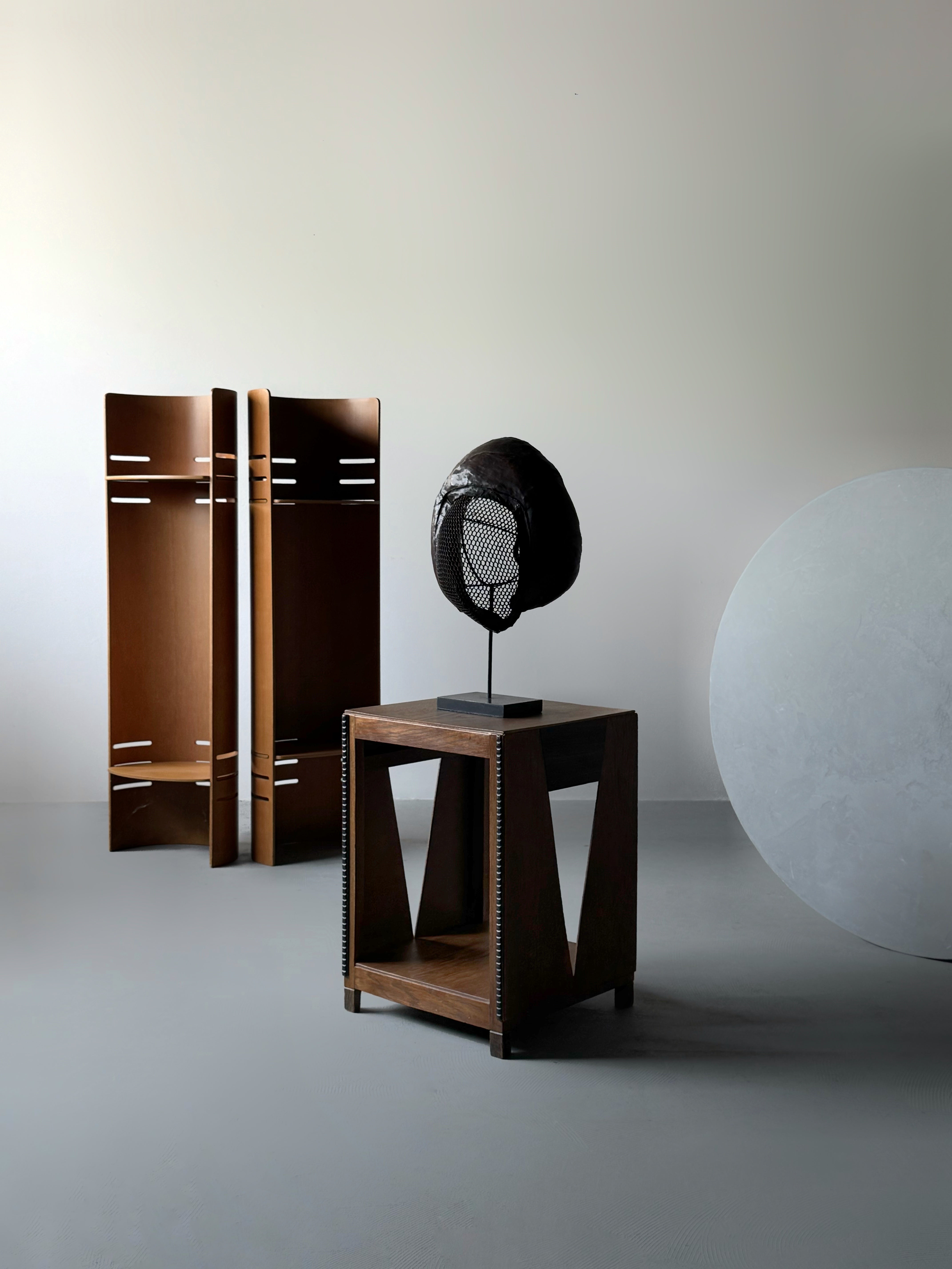 Pair of bend plywood bookcase by Kristian Solmer Vedel for Torben Ørskov, Denmark 1957