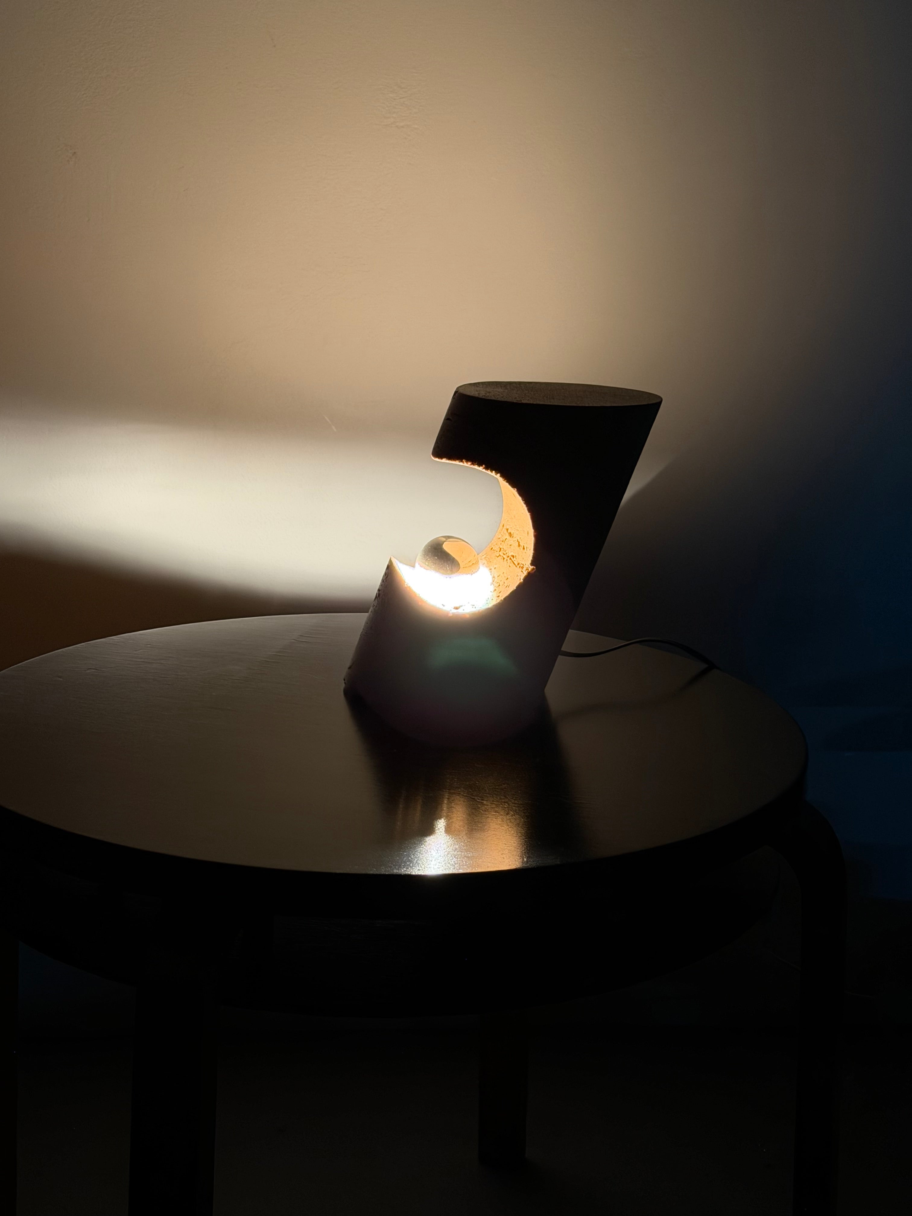 Travertine Table Lamp by Giuliano Cesari for Nucleo, Italy 1971