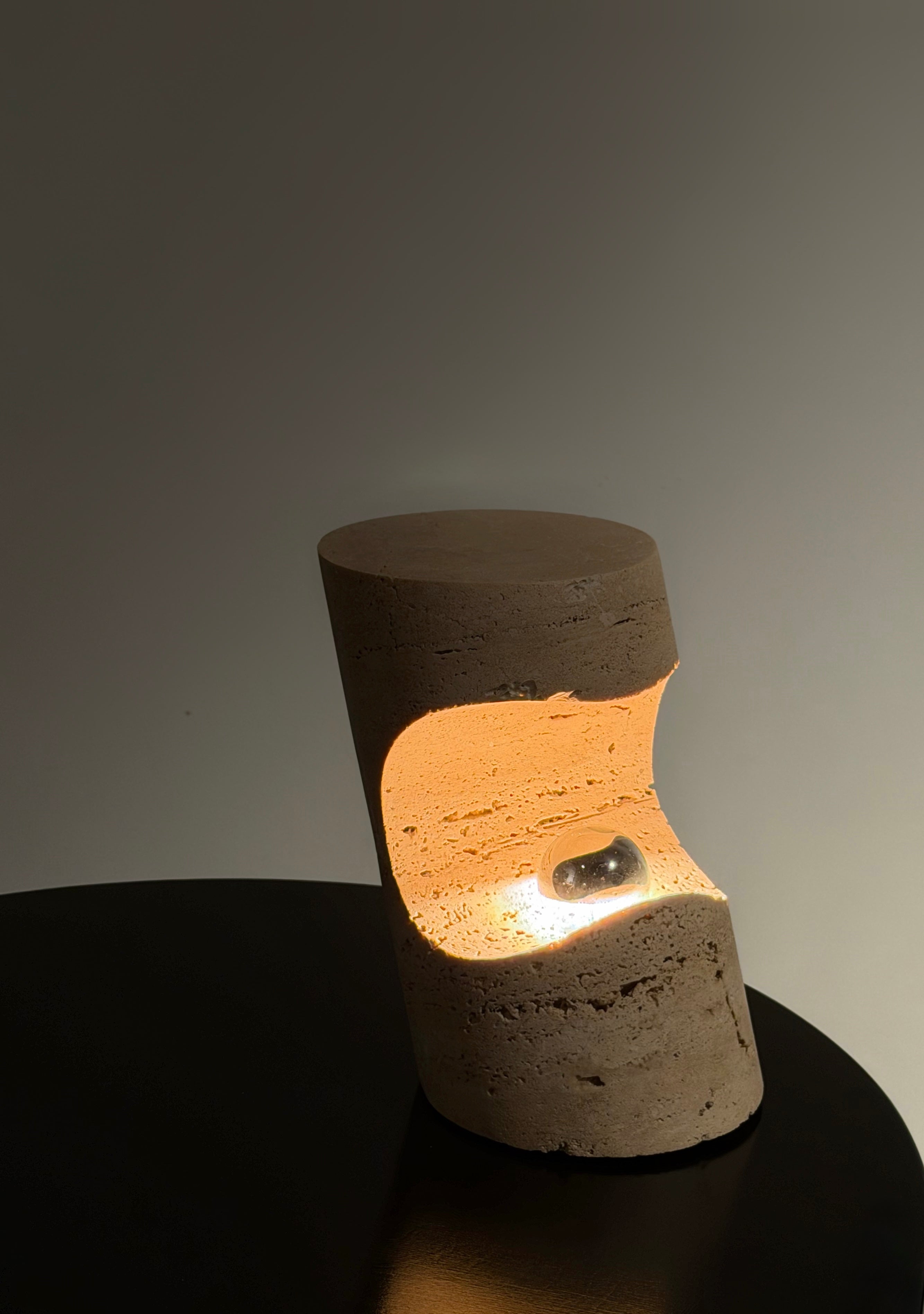 Travertine Table Lamp by Giuliano Cesari for Nucleo, Italy 1971