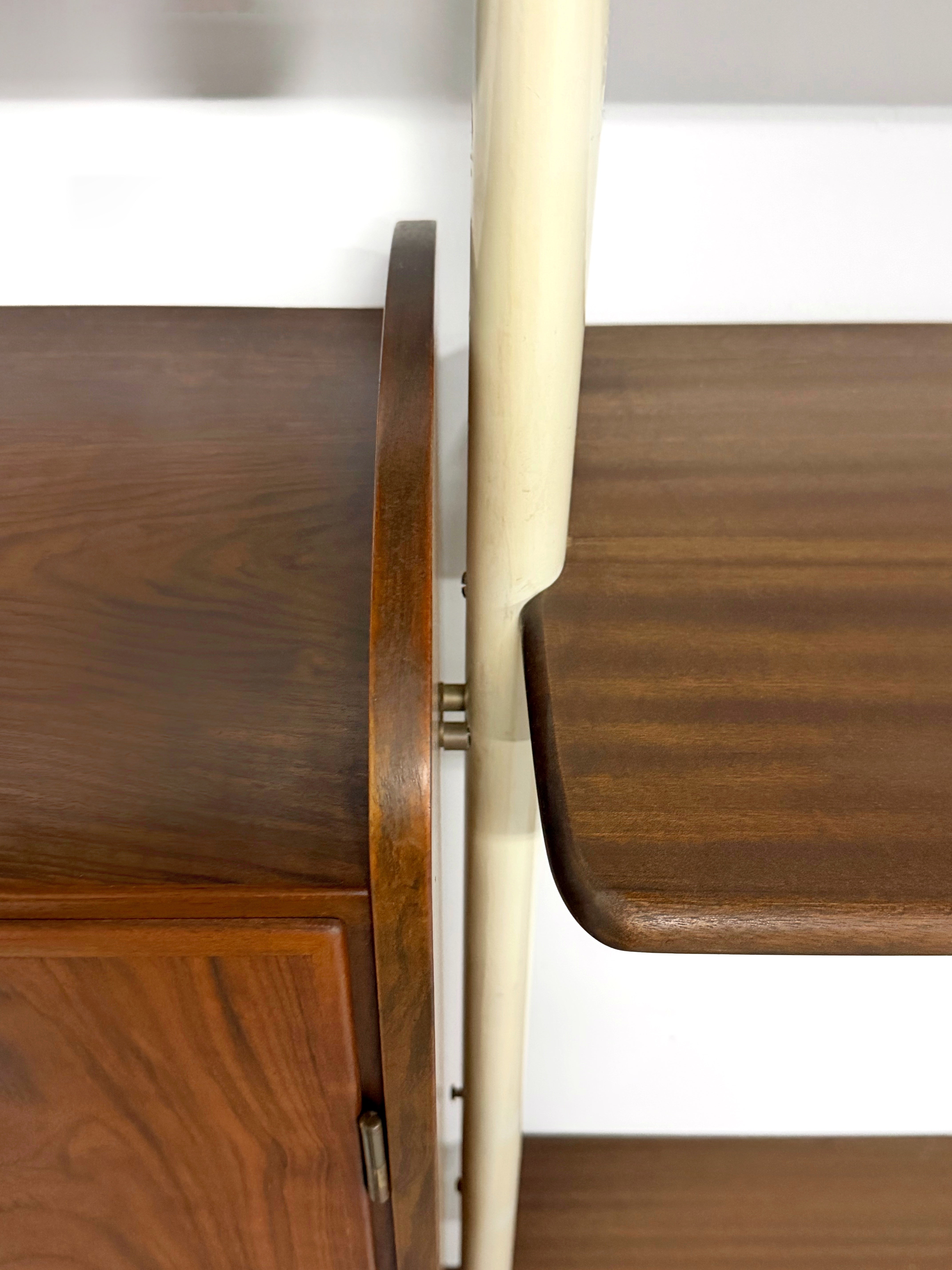 William Watting Standing Nutwood Wall Unit for Mikael Laursen, Denmark 1950s