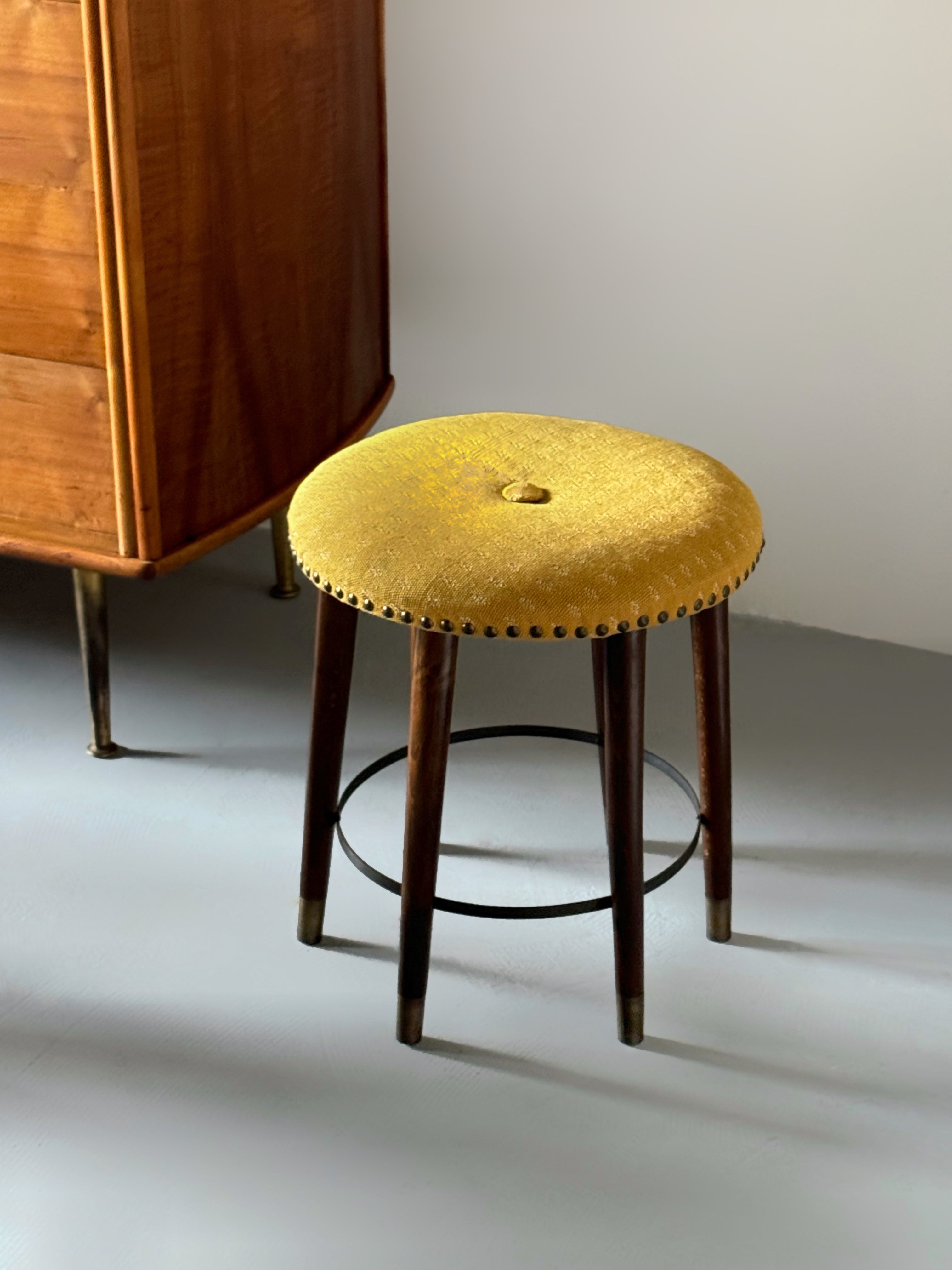 Modern Round Stool, Denmark 1960s