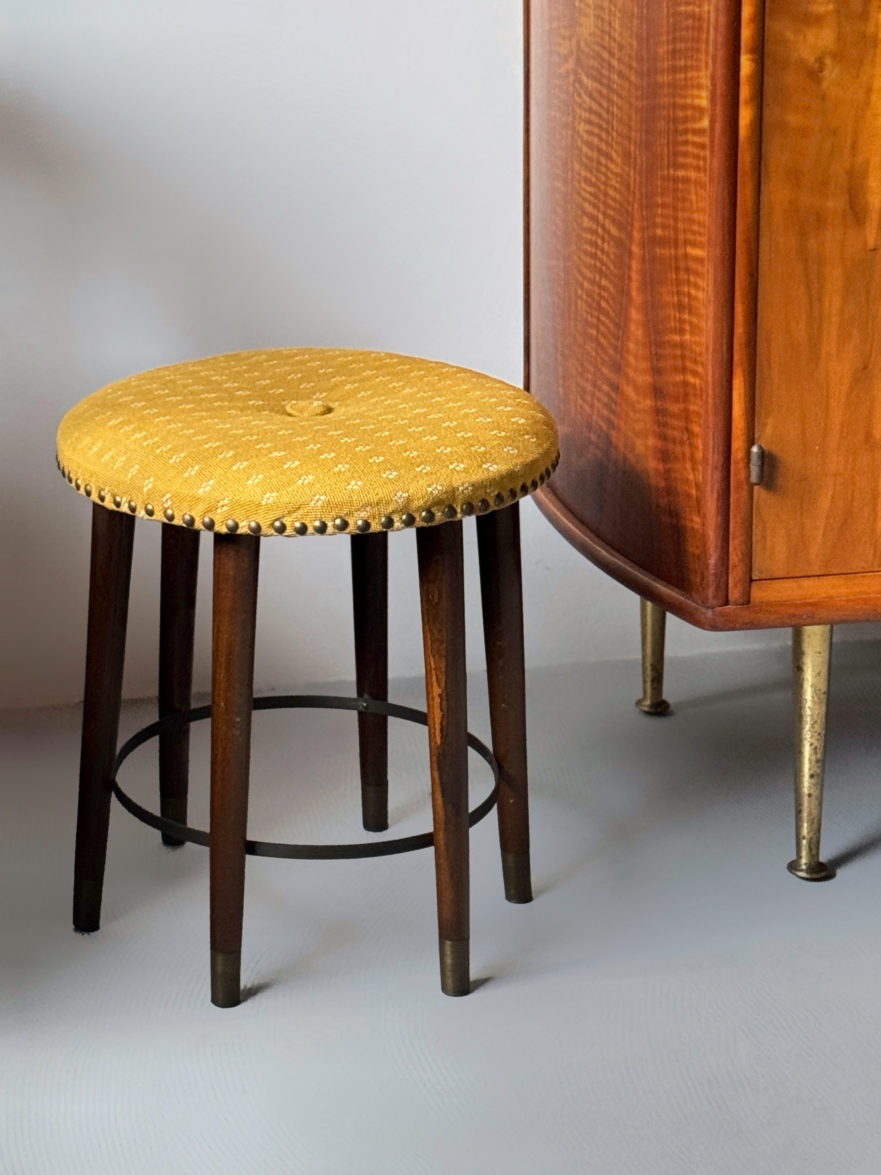 Modern Round Stool, Denmark 1960s