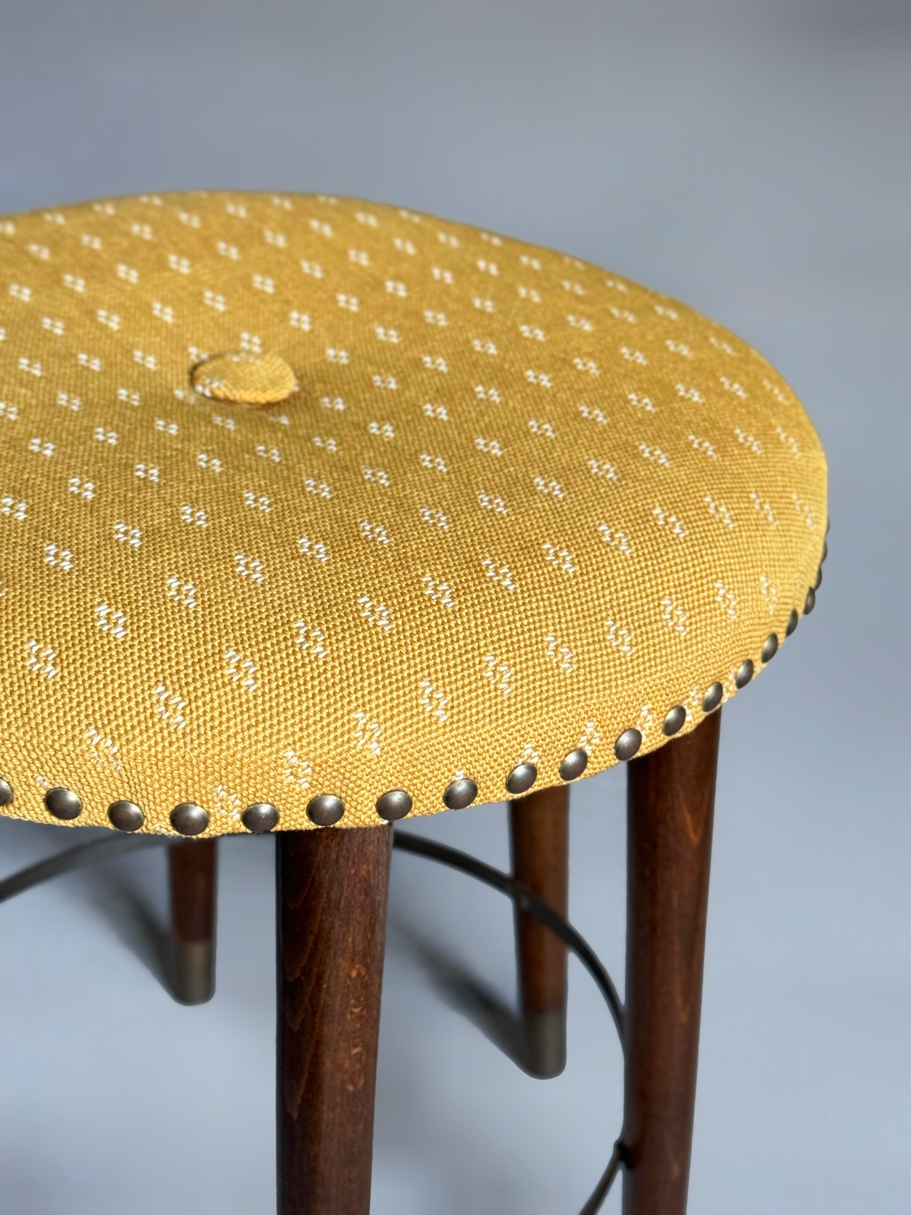 Modern Round Stool, Denmark 1960s