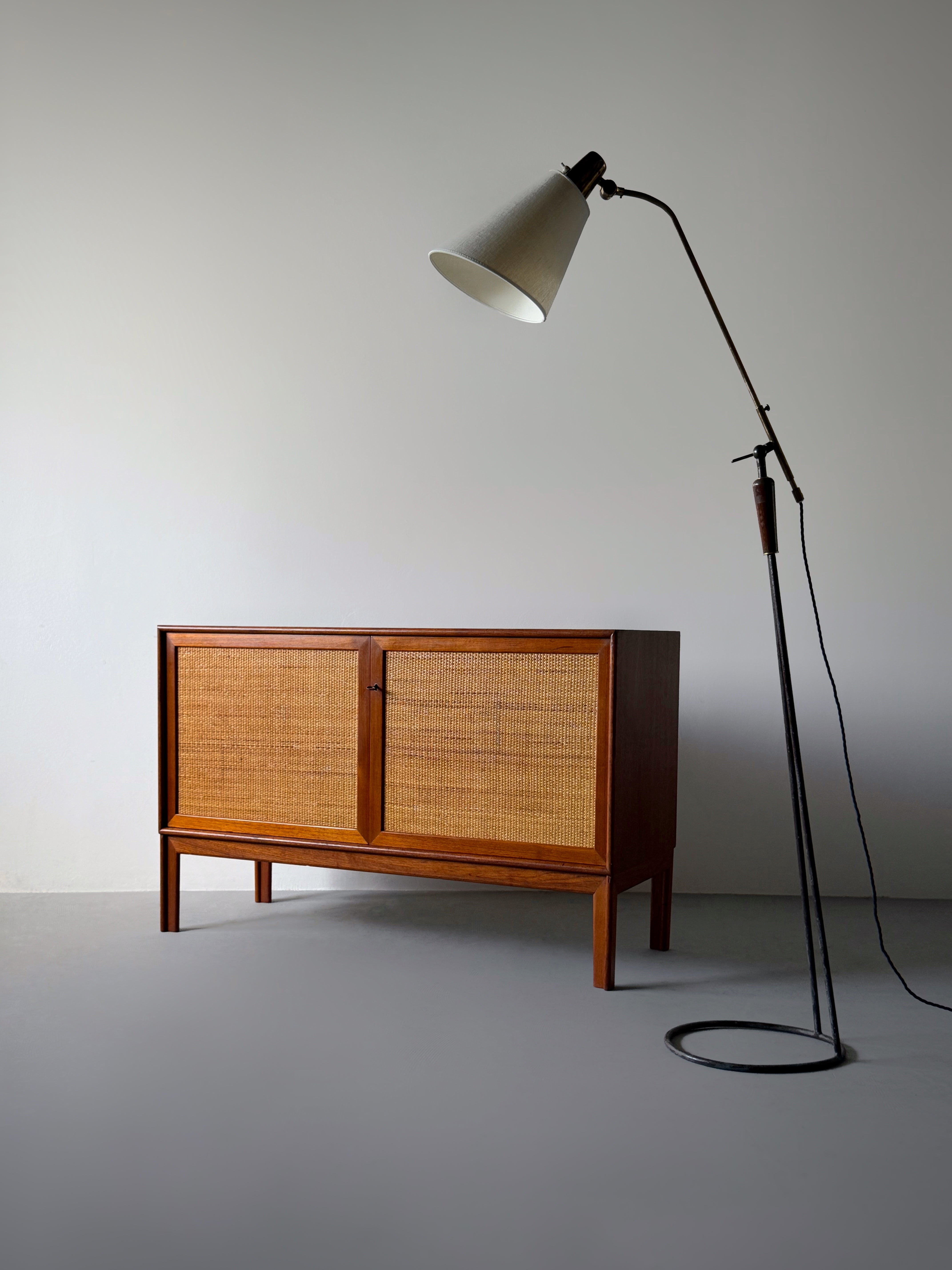 Teak and Rattan Sideboard by Alf Svensson for Bjästa Mobelfabrik