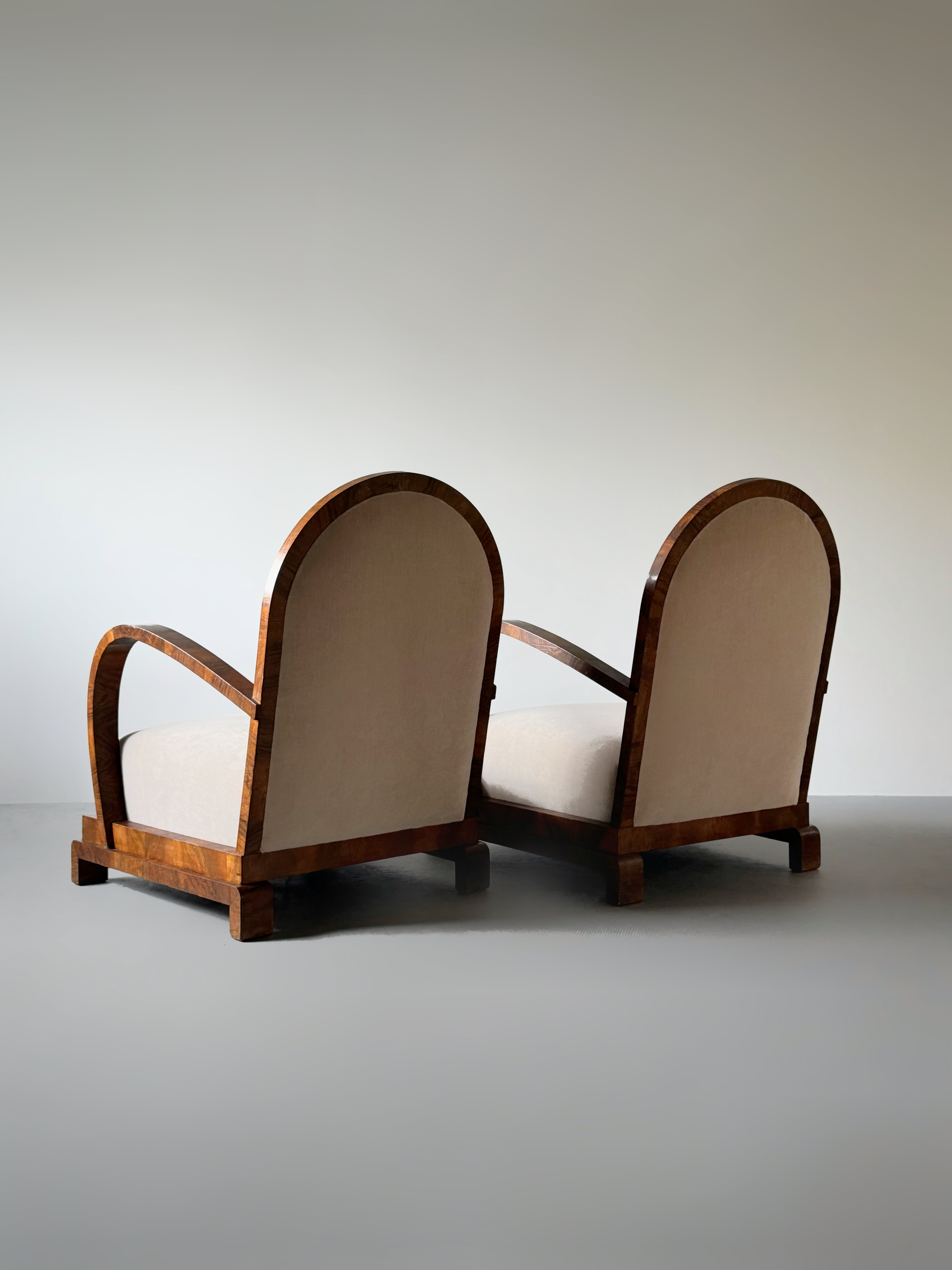 Italian Art Deco Lounge Chairs, Italy 1930s