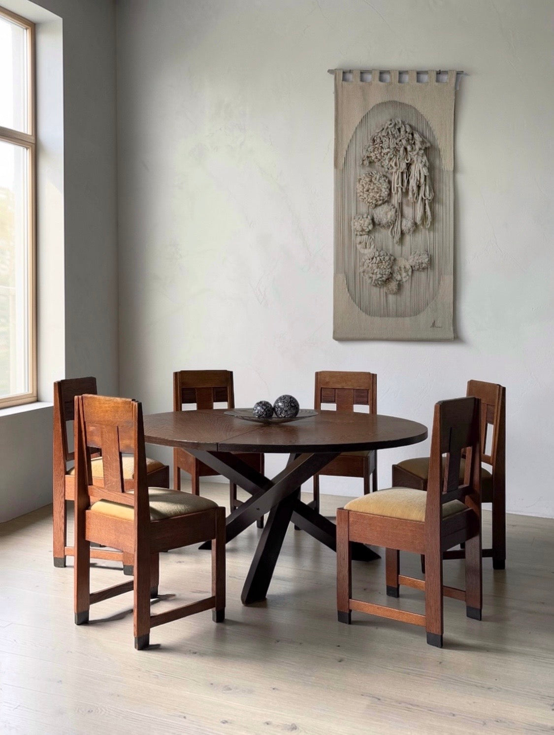 Set of Art Deco Amsterdam School Dining Chairs, The Netherland 1930s　
