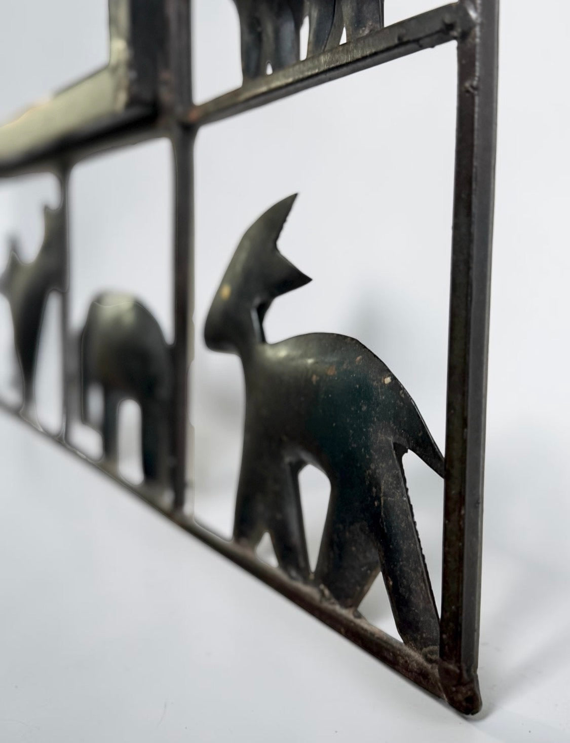 Wrought iron mirror Atelier Marolles & Jean Touret, France 1950s
