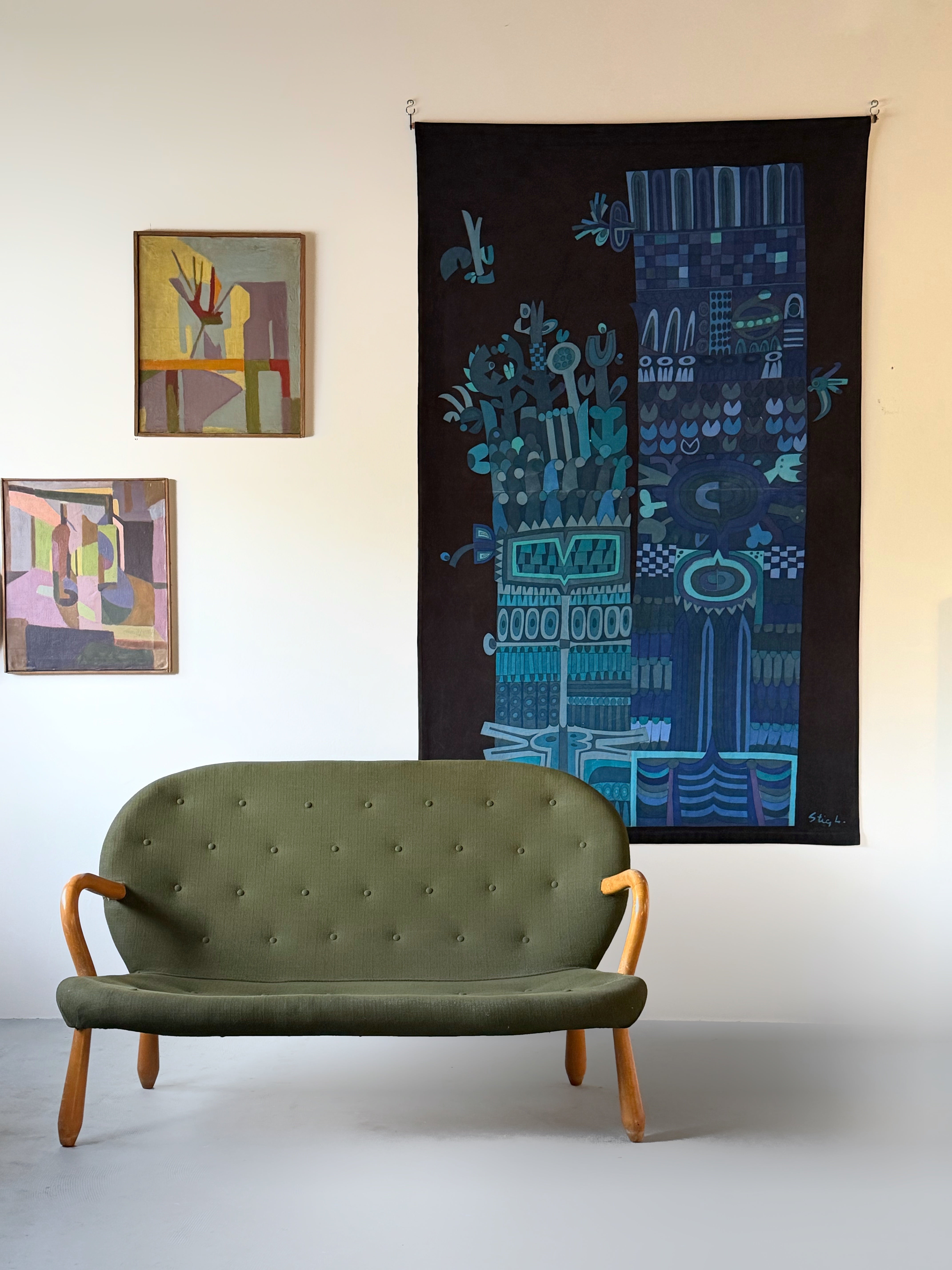 Textil "Vertikal förvandling" by Stig Lindberg for Nordiska Kompaniet, 1960s