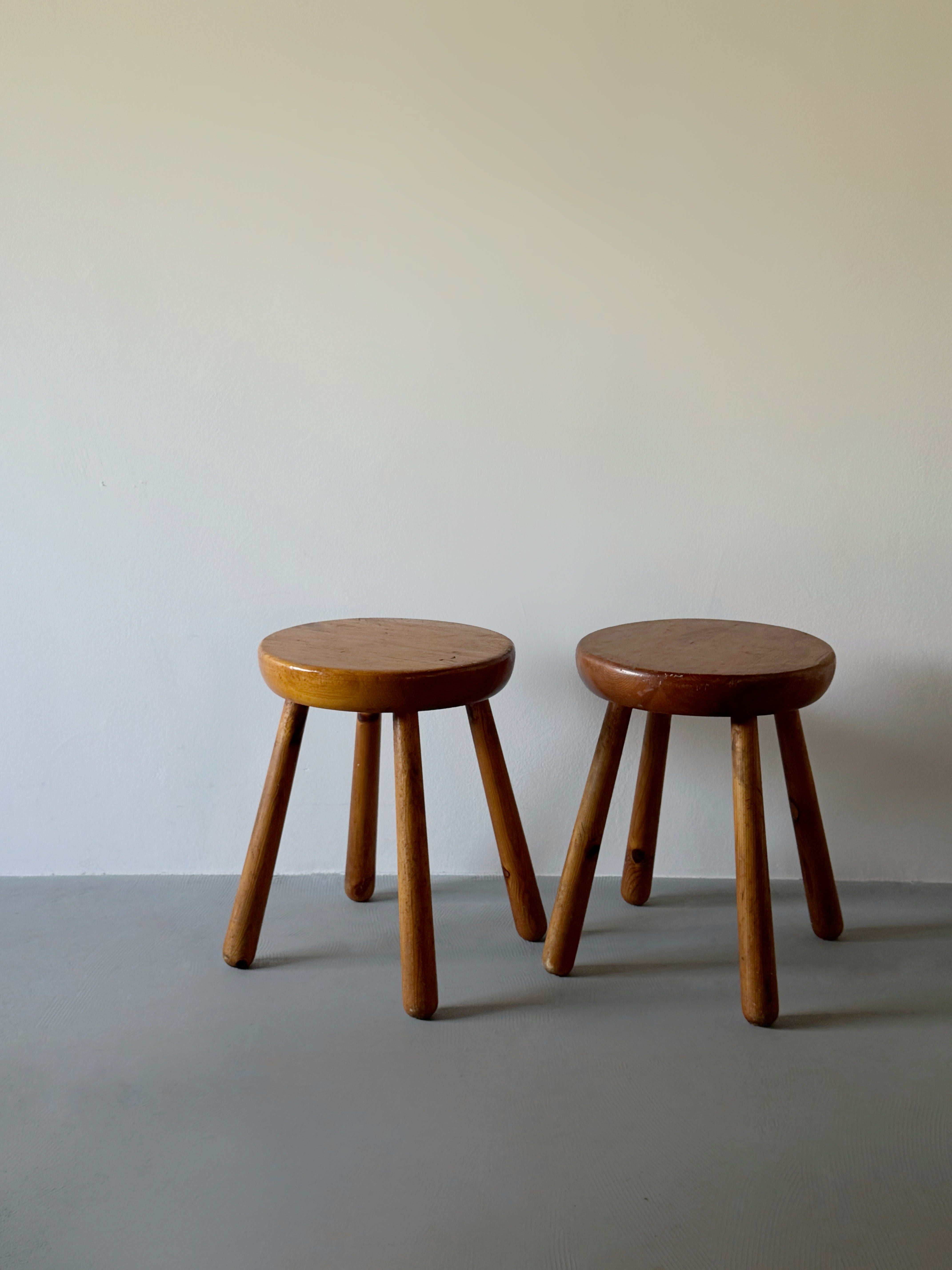 French pine stool 1950s