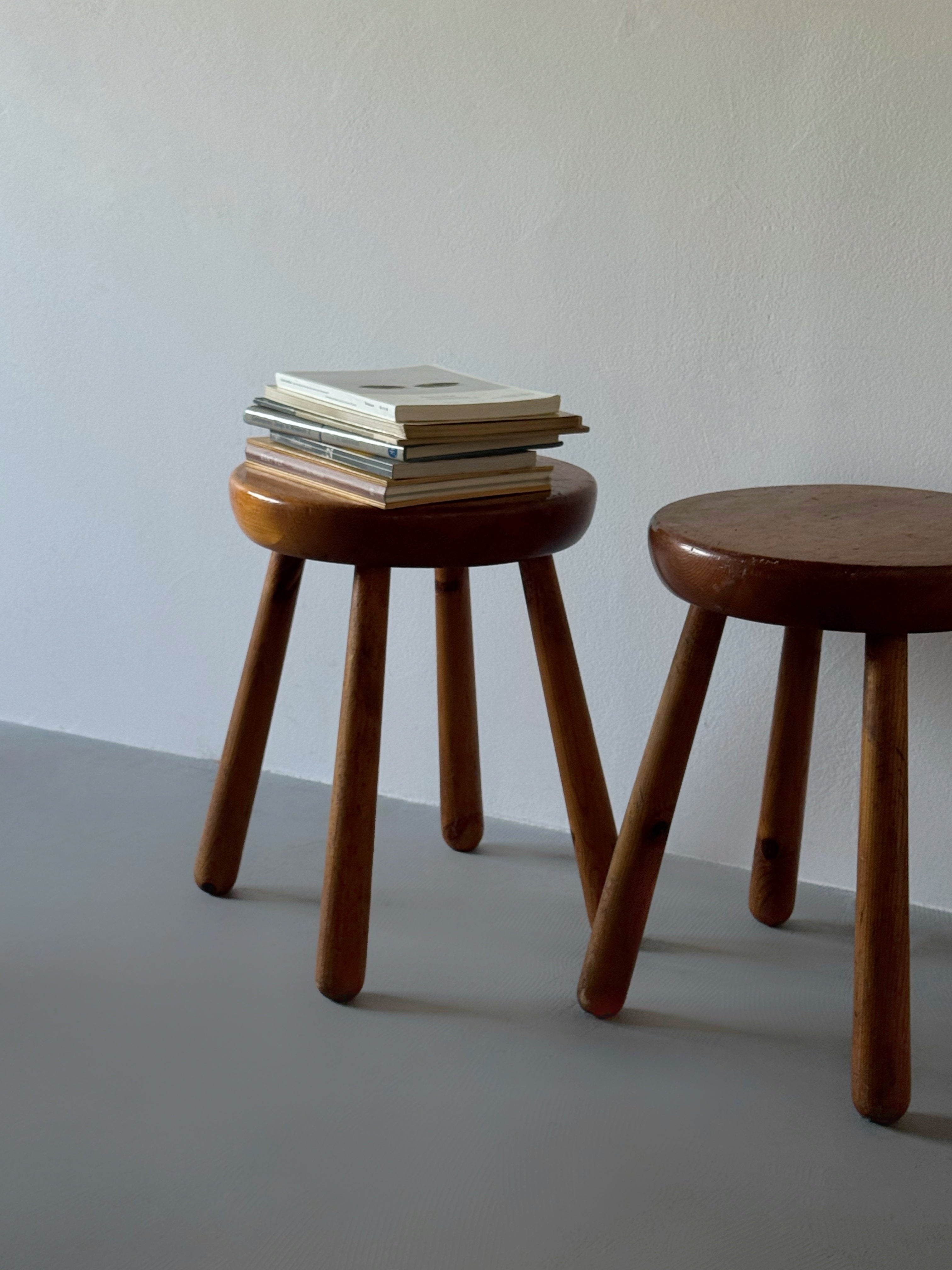 French pine stool 1950s