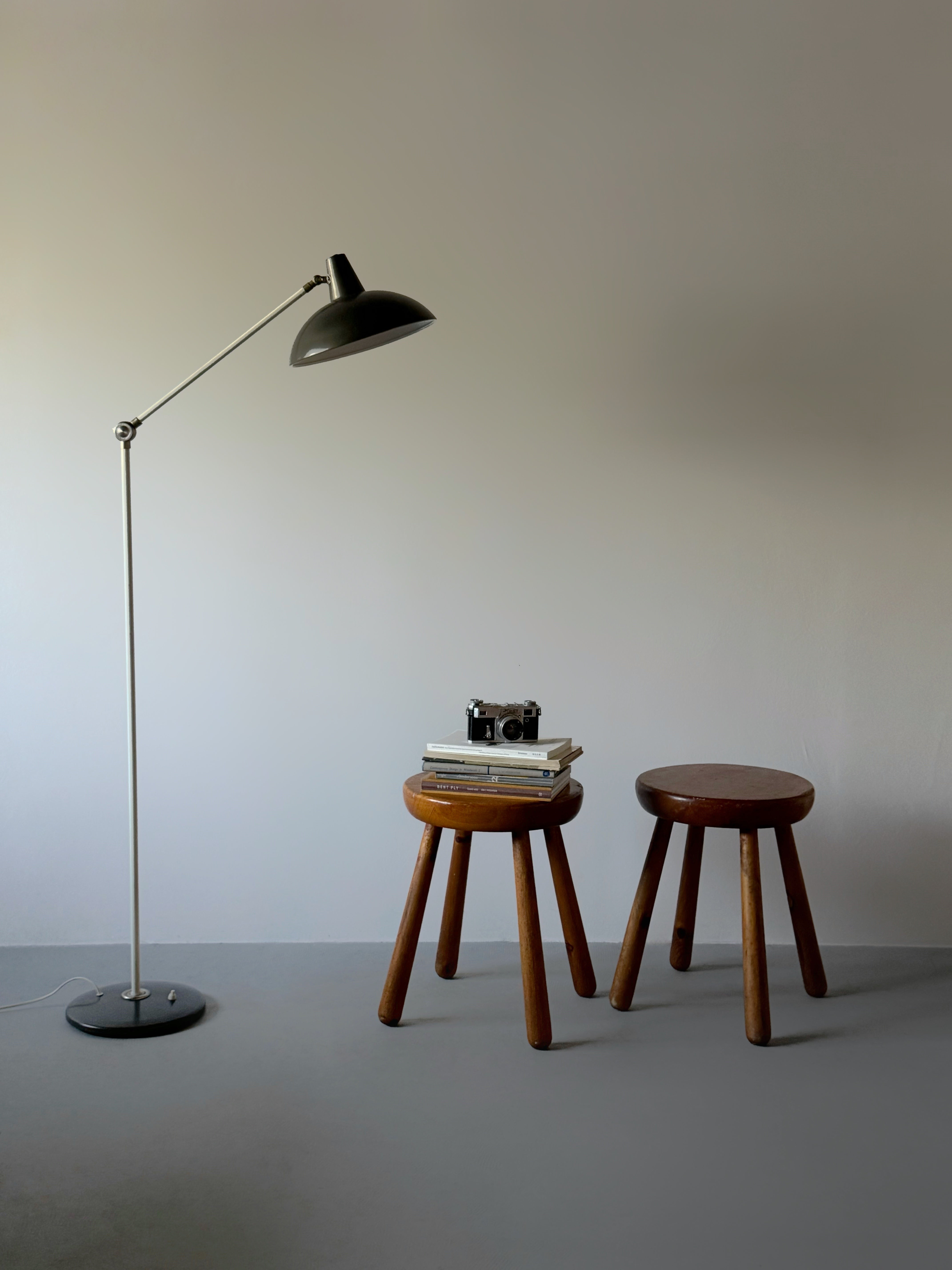 French pine stool 1950s